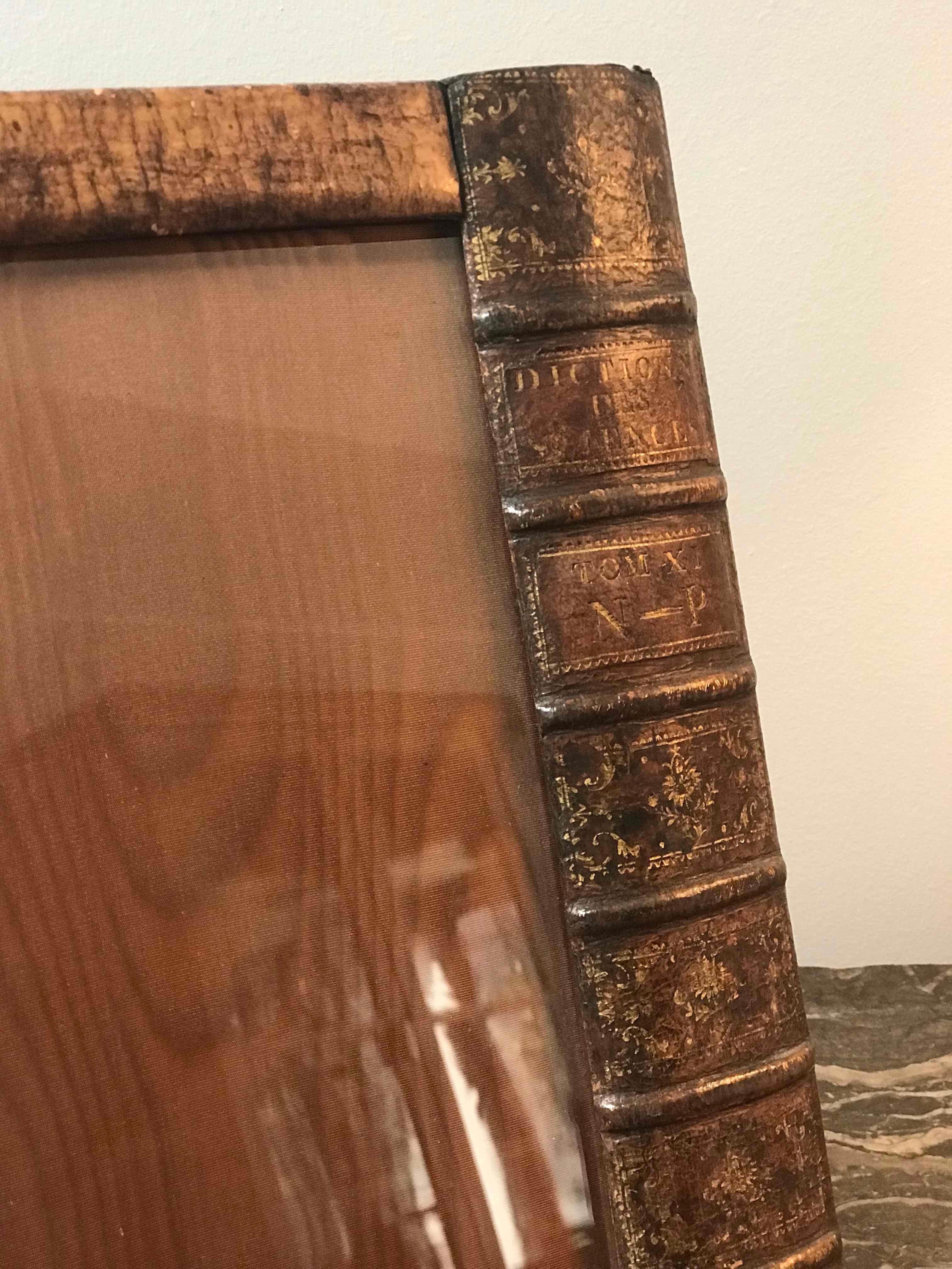 English Early 20th Century Leather Book Picture Frame from England
