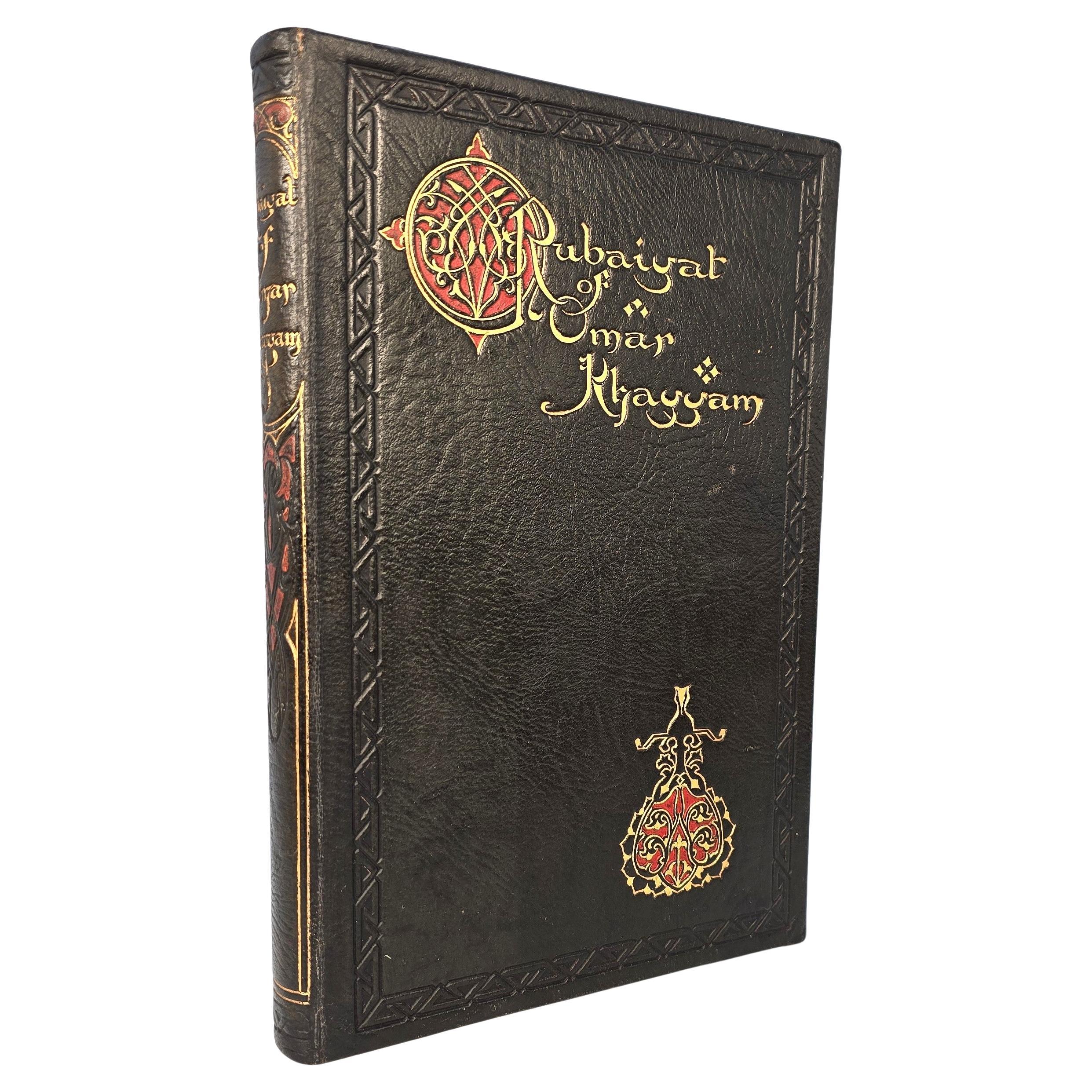 Anfang des 20. Jahrhunderts in Leder gebundenes Buch mit dem Titel  Rubaiyat von Omar Rhayyam, C 1910