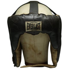 Early 20th Century Leather Boxing Sparring Mask and Fabric Headform, circa 1940s
