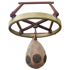 Early 20th Century Leather Boxing Speed Ball, Wall Mounted