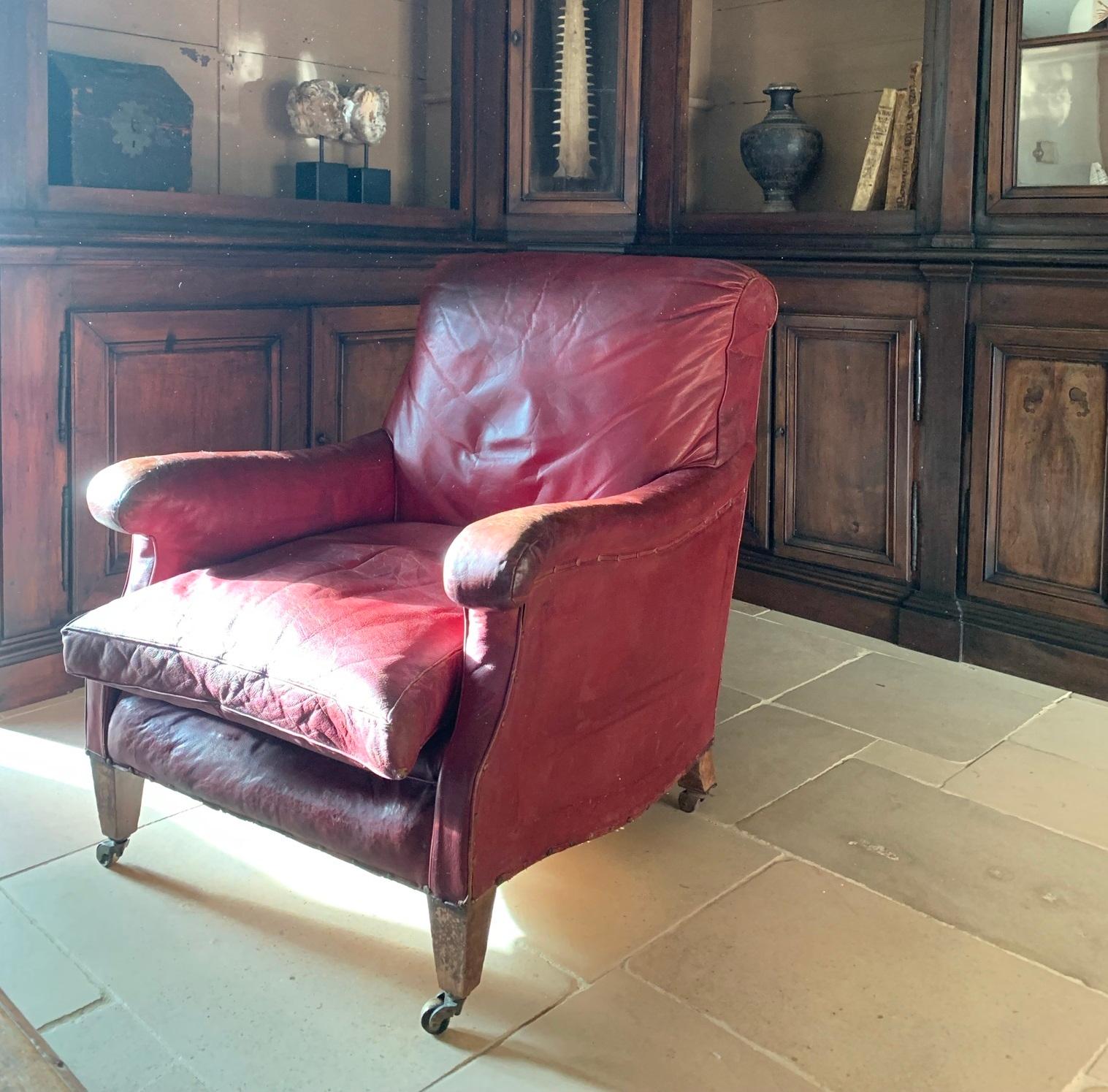Early 20th Century Leather Club Chair For Sale 5