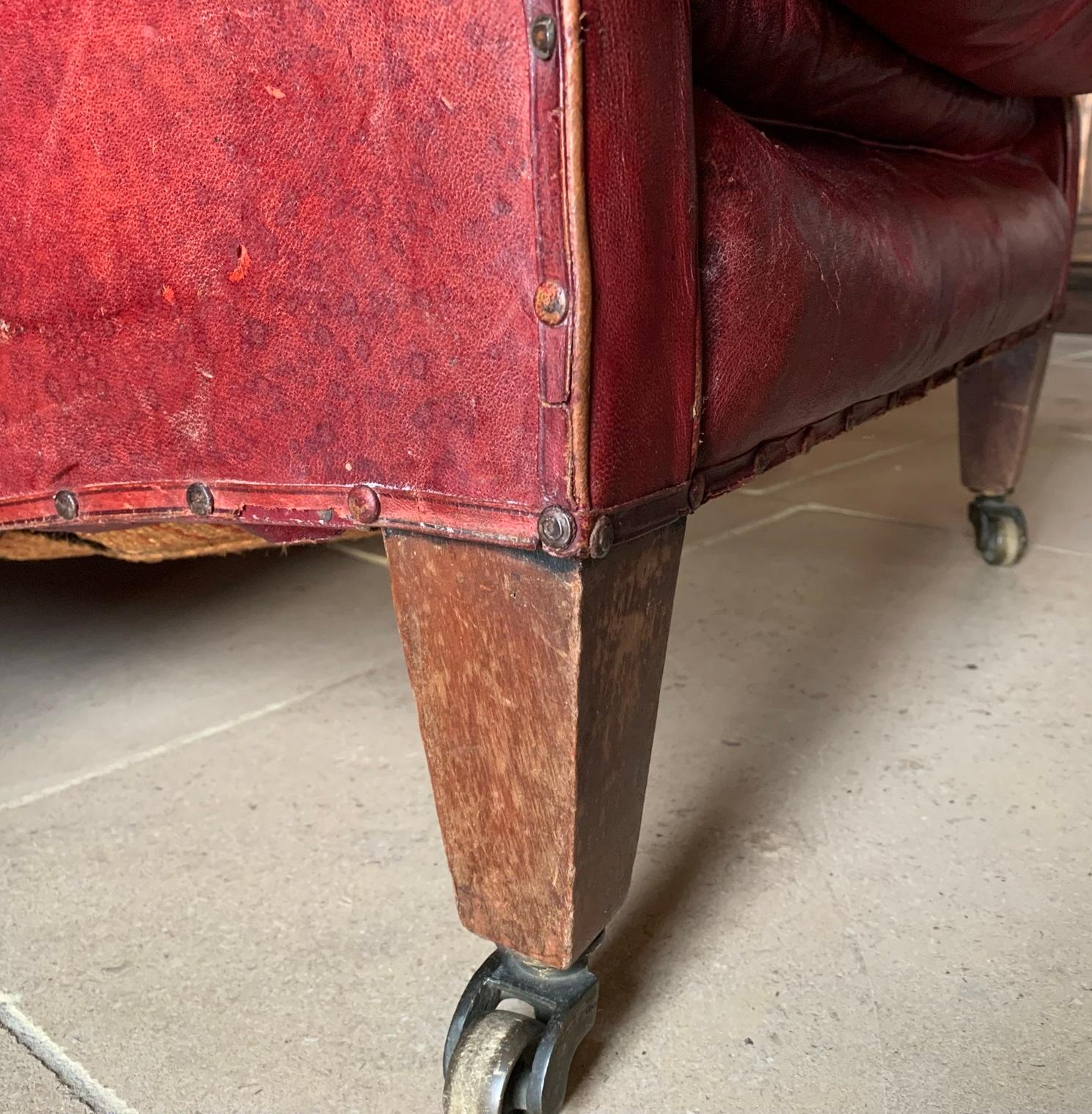 Early 20th Century Leather Club Chair For Sale 7