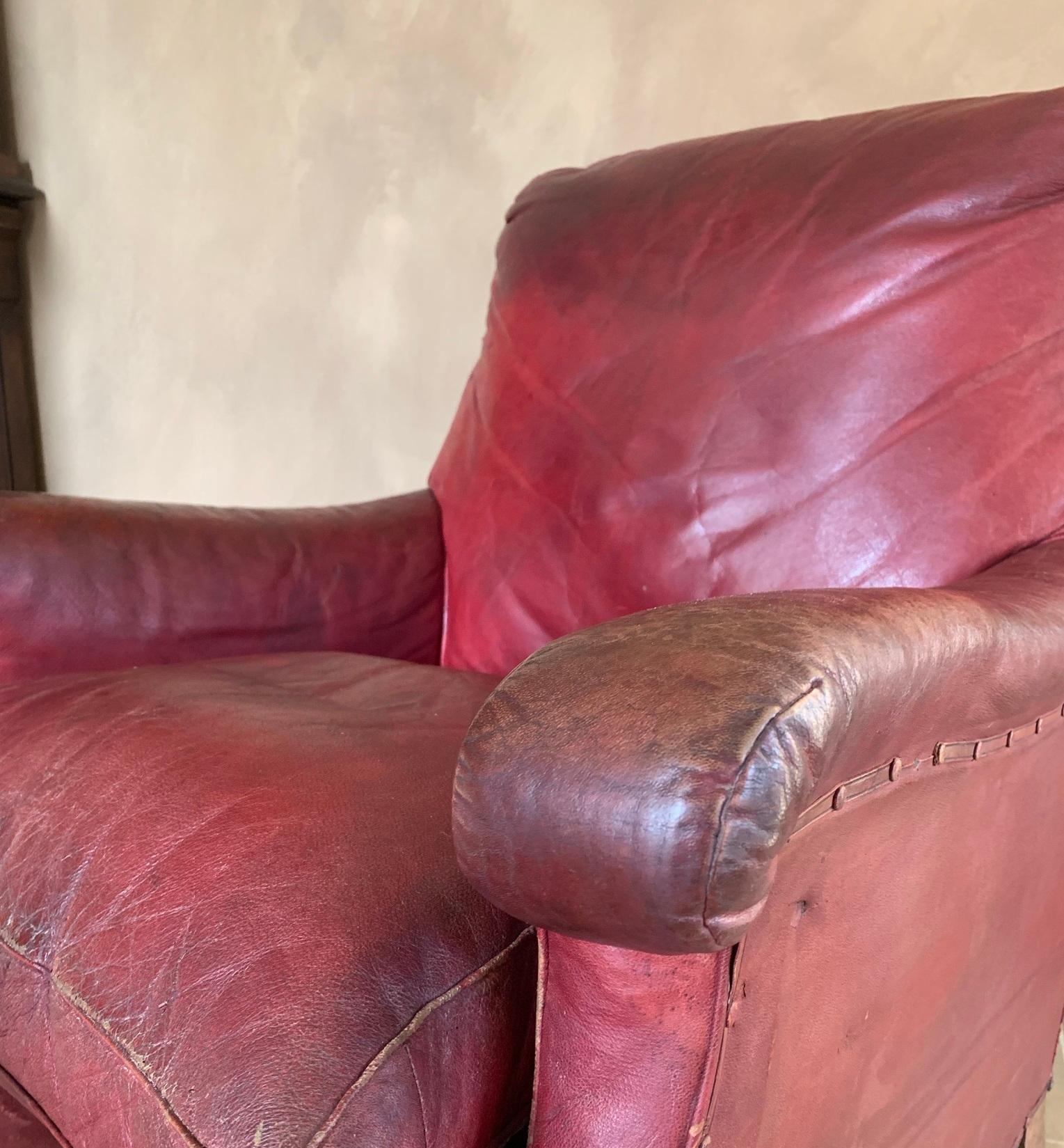 Edwardian Early 20th Century Leather Club Chair For Sale