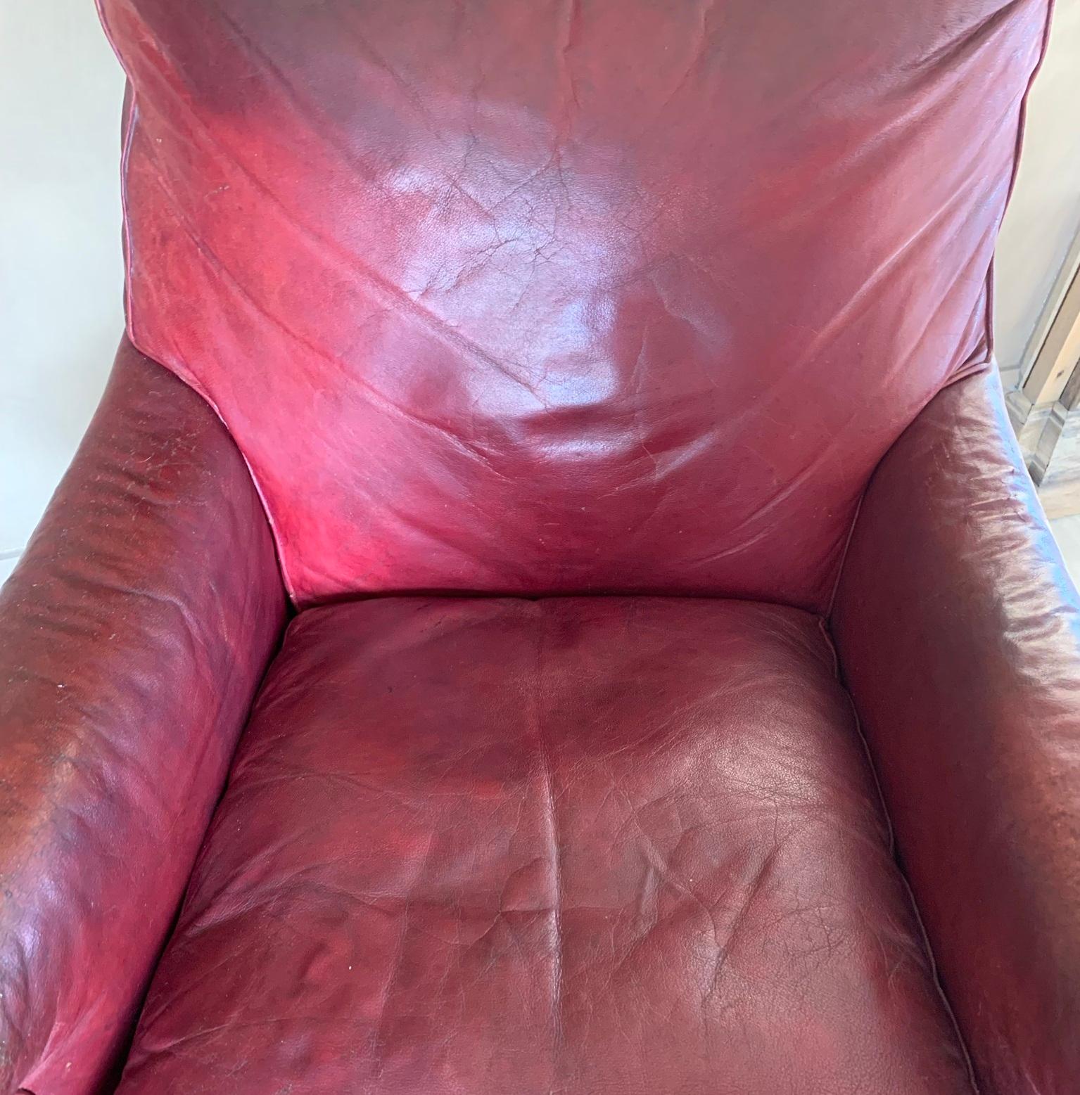 British Early 20th Century Leather Club Chair For Sale
