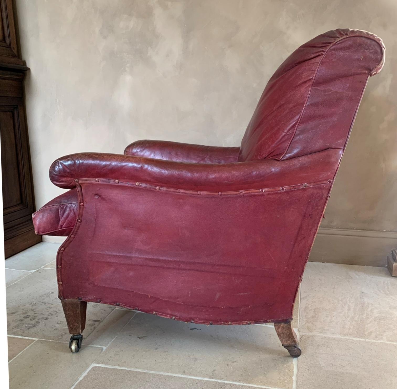 Early 20th Century Leather Club Chair In Good Condition For Sale In Vosselaar, BE