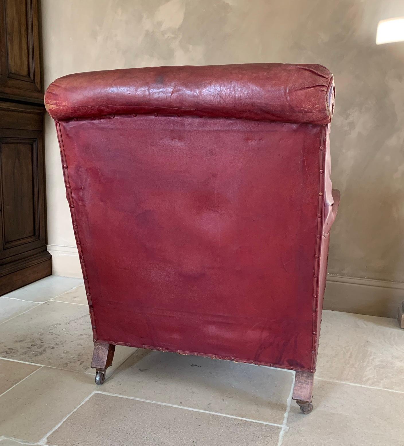 Early 20th Century Leather Club Chair For Sale 1