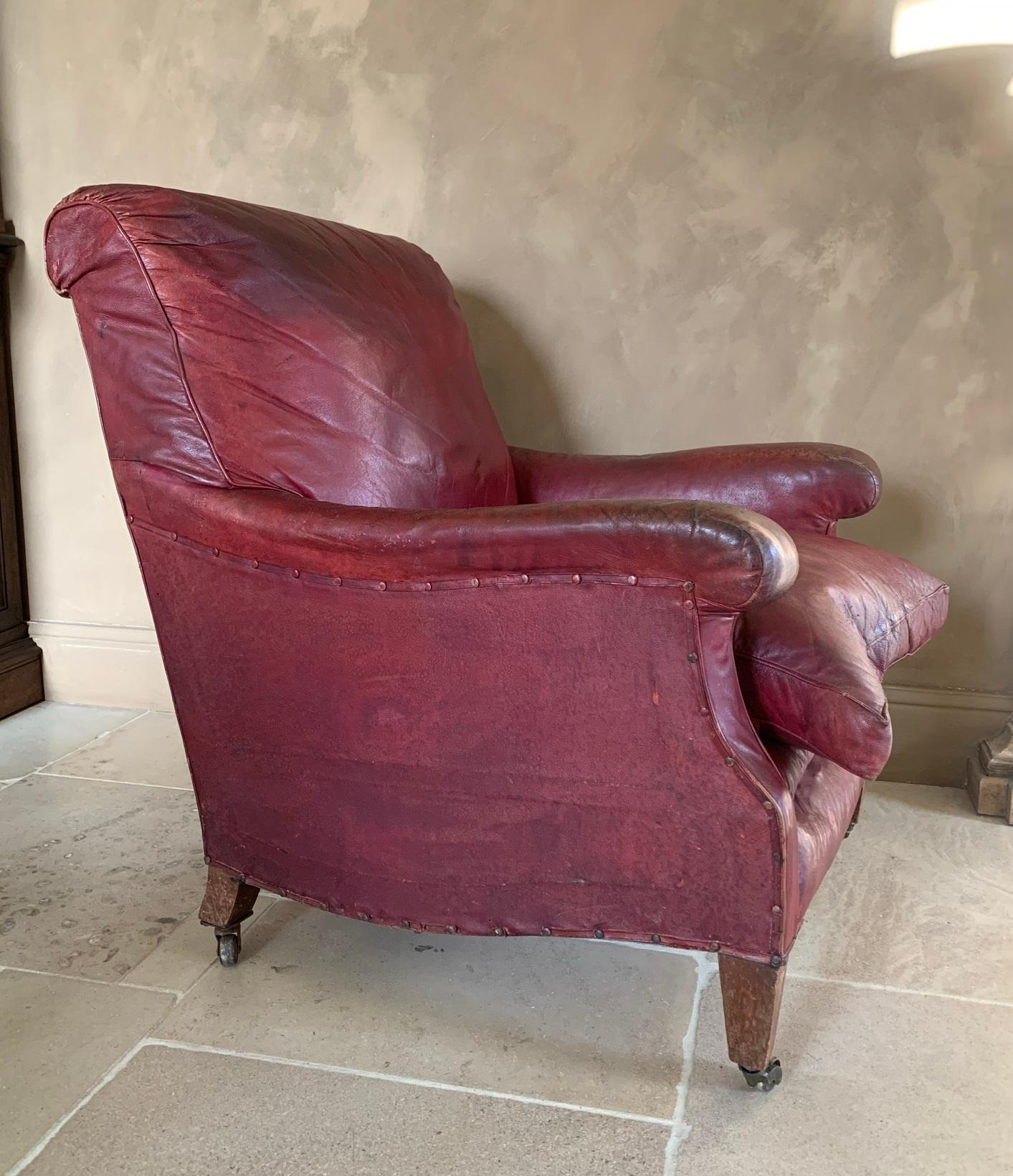 Early 20th Century Leather Club Chair For Sale 2