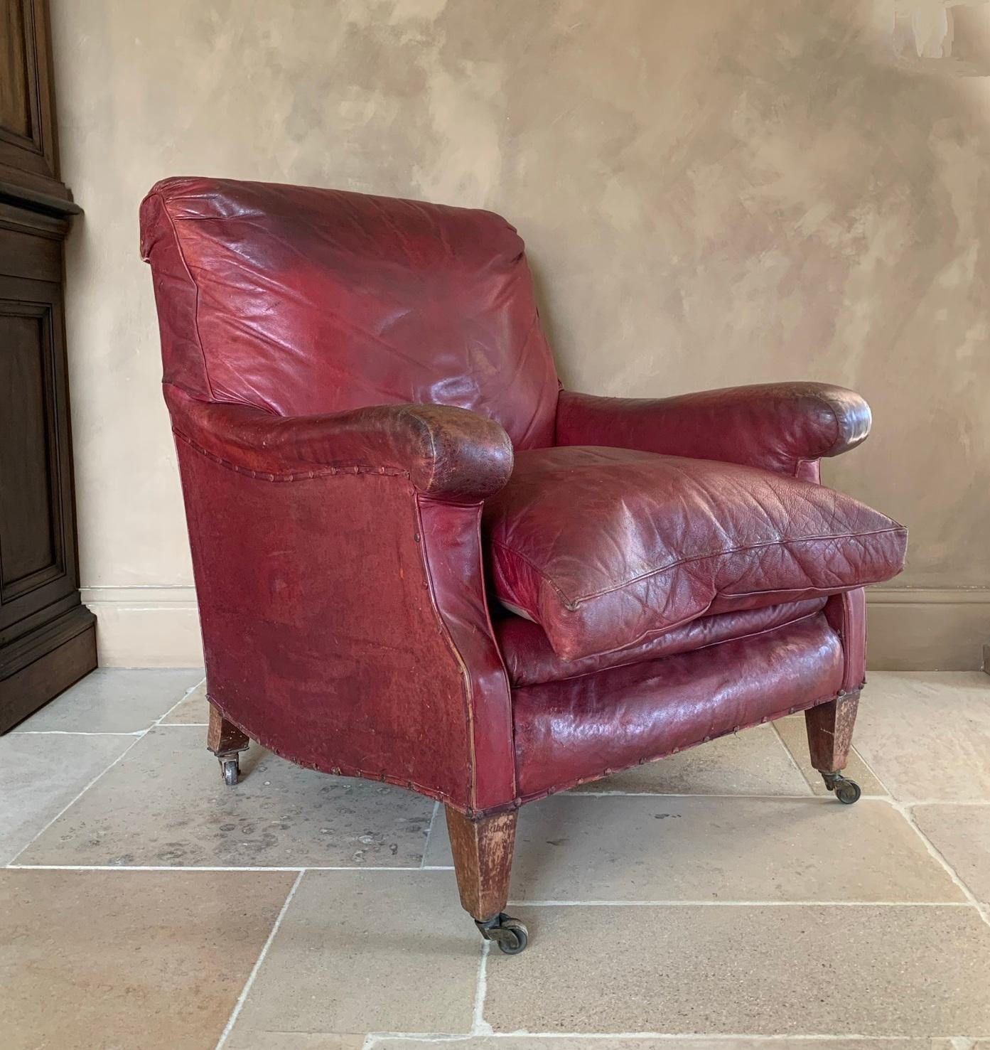 Early 20th Century Leather Club Chair For Sale 3