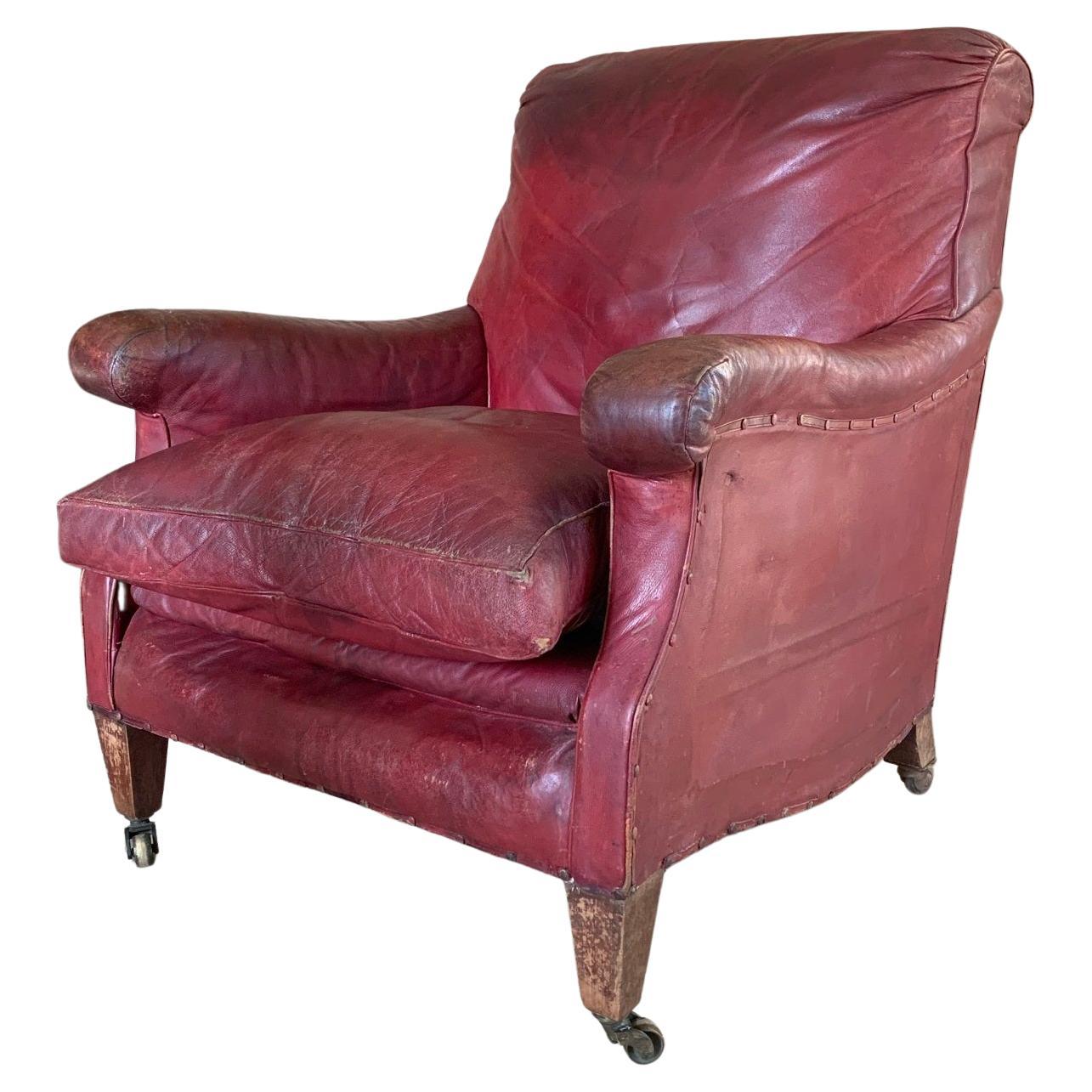 Early 20th Century Leather Club Chair For Sale