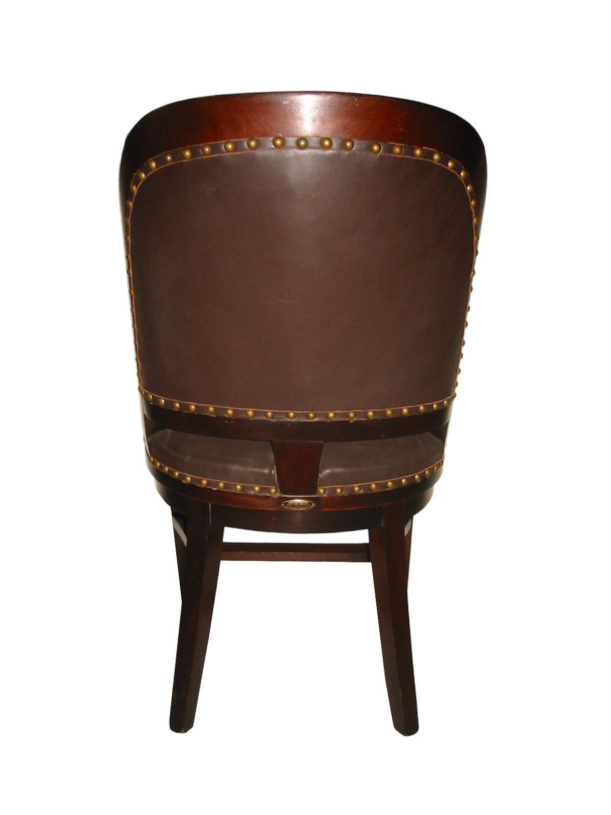 19th Century Leather Bank Chair - Original Upholstery In Good Condition For Sale In New York, NY