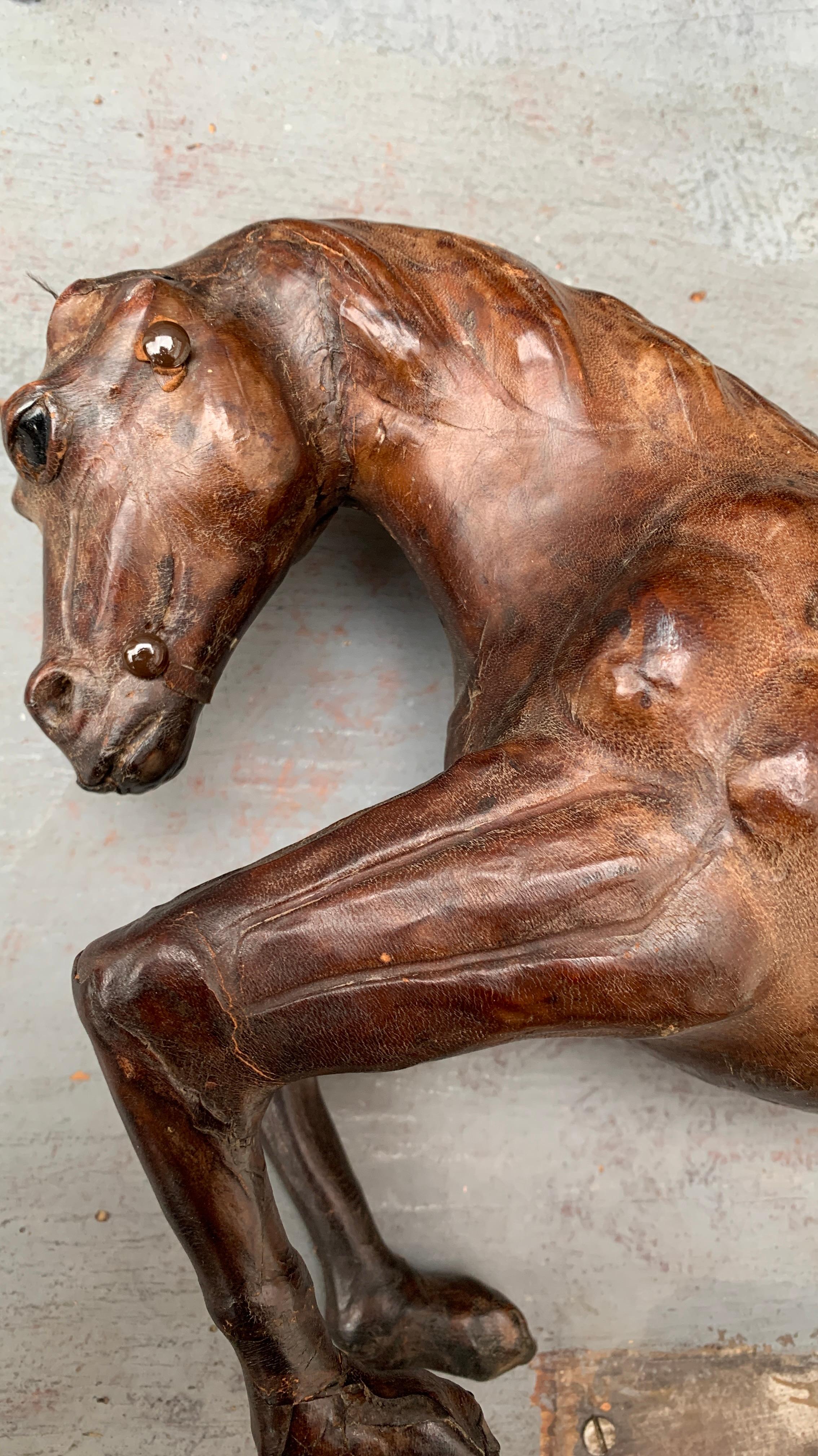 Early 20th Century Leather Sculpture of a Horse For Sale 1