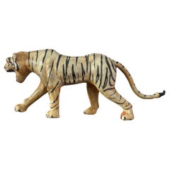 Early 20th Century Leather Tiger Sculpture