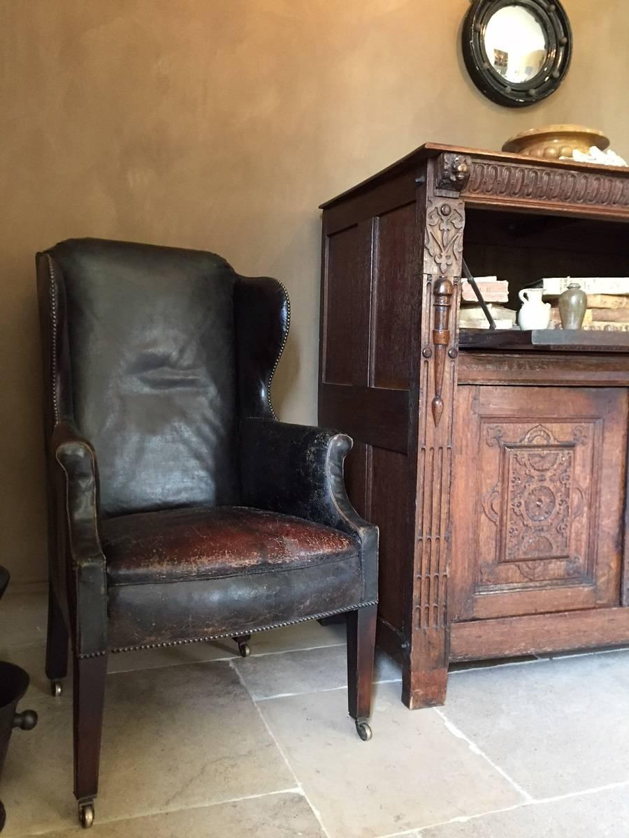 Early 20th Century Leather Wingchair 3