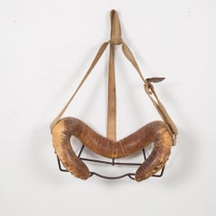 Early 20th Century Leather Wrapped Steel "Half Face" Catcher's Mask