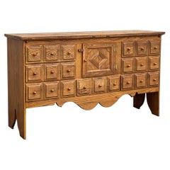 Used Early 20th Century Lexington Furniture Rustic Solid Oak Cabinet