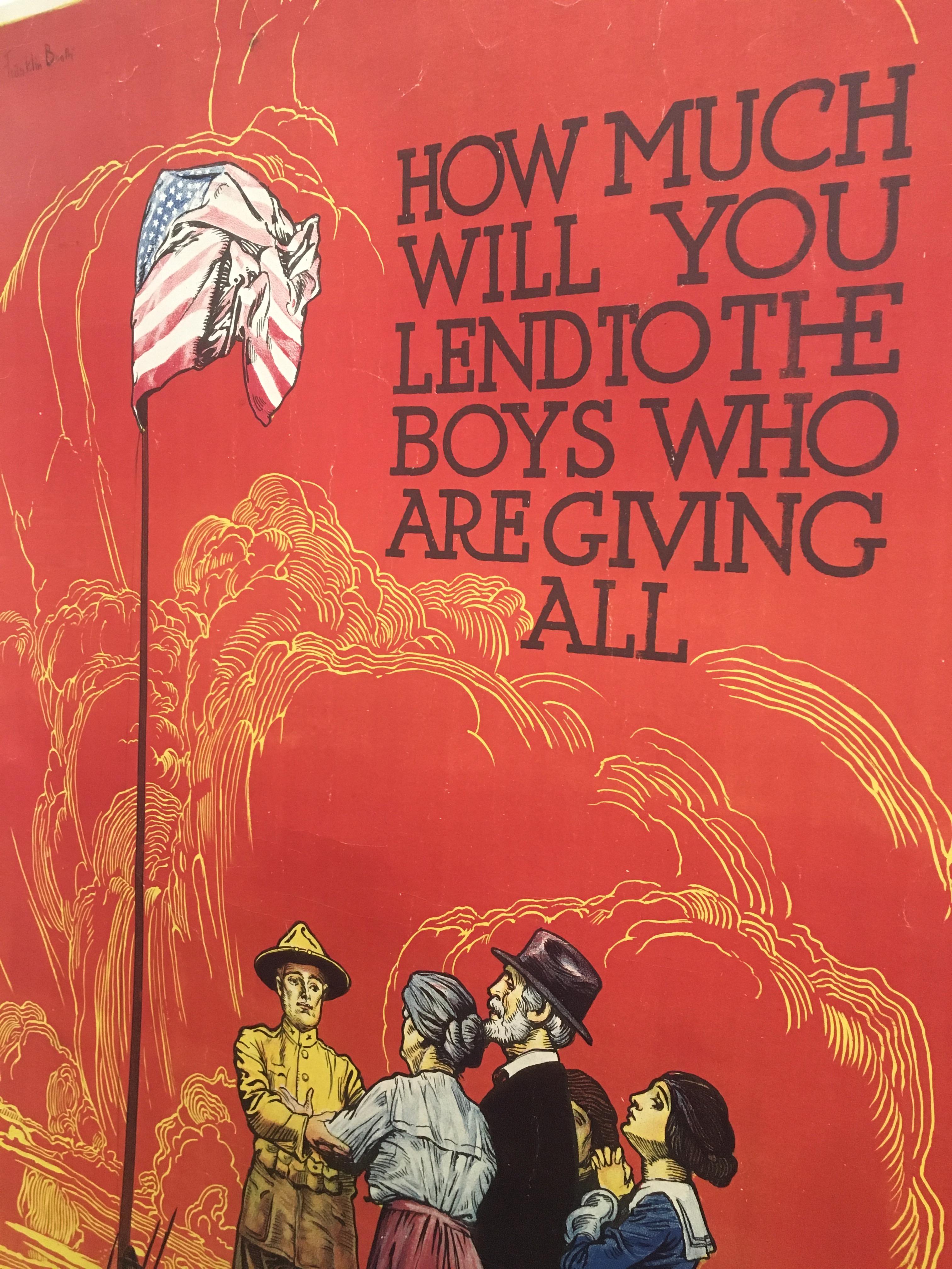 American Early 20th Century, 'Liberty Bonds' World War I, Original Vintage Poster, USA