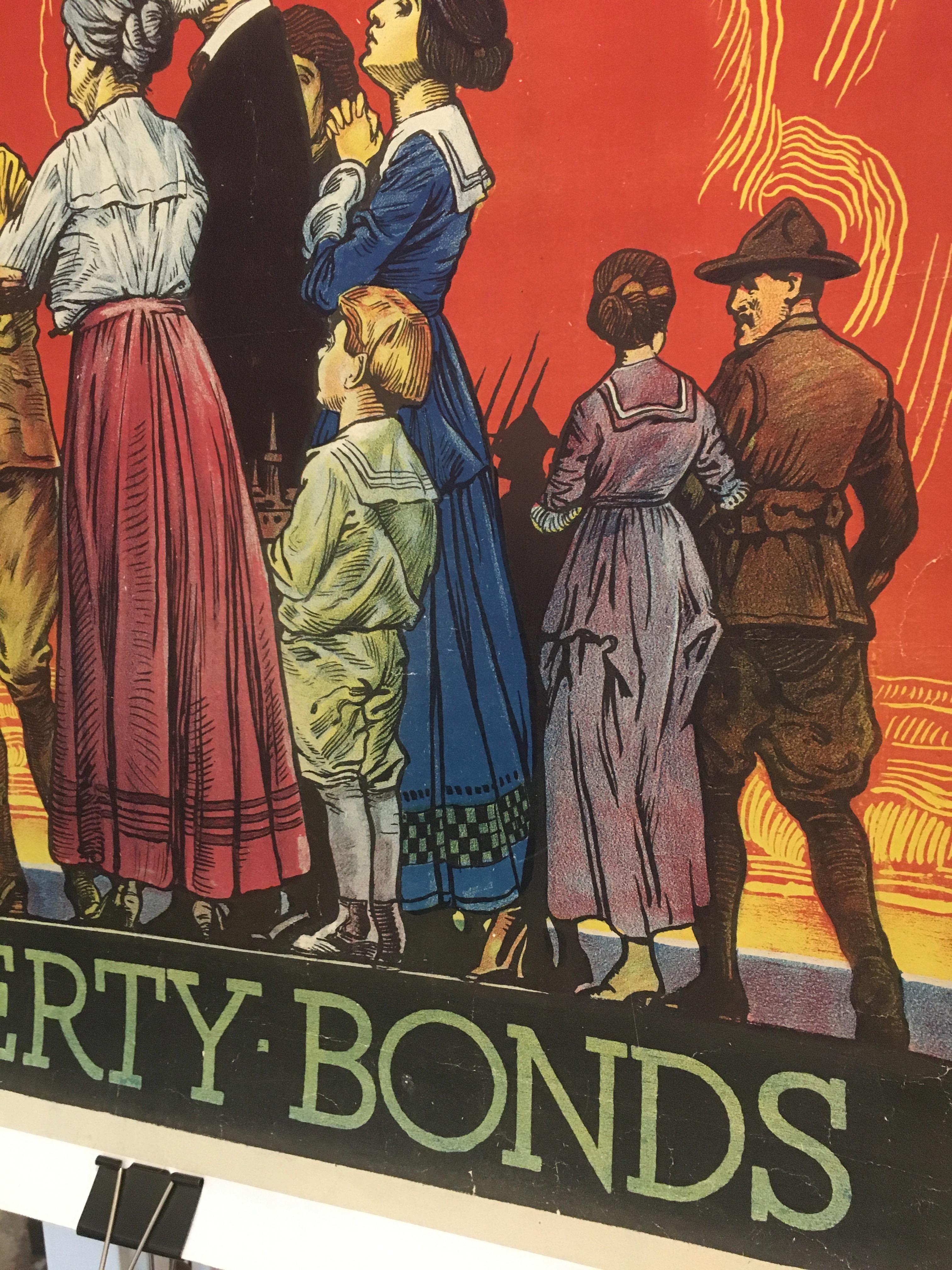Early 20th Century, 'Liberty Bonds' World War I, Original Vintage Poster, USA In Good Condition In Melbourne, Victoria