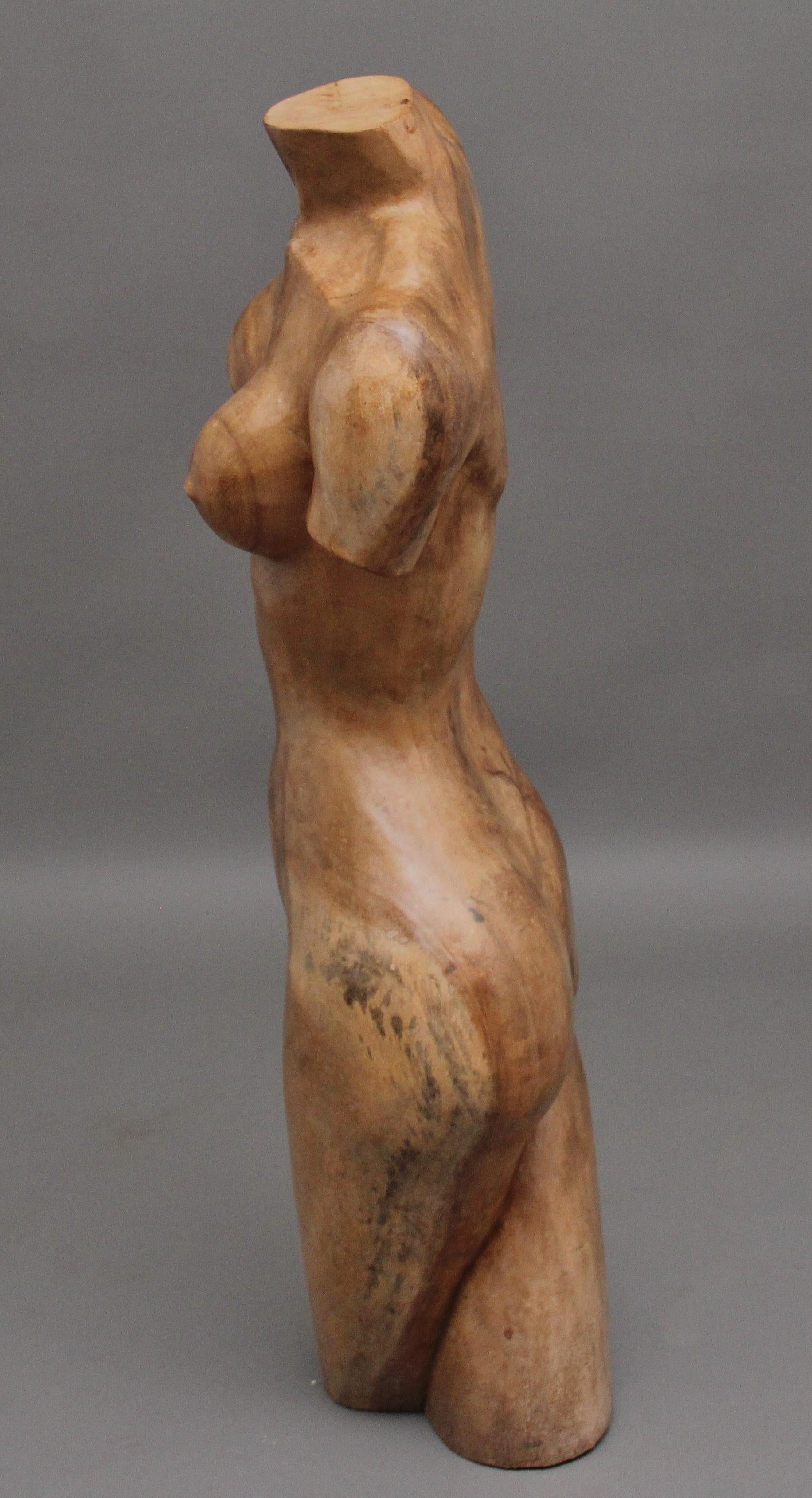 Mid-20th Century Early 20th Century Life Size Carved Female Torso For Sale