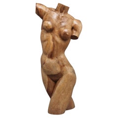 Torse de femme sculpté grandeur nature du début du 20e siècle