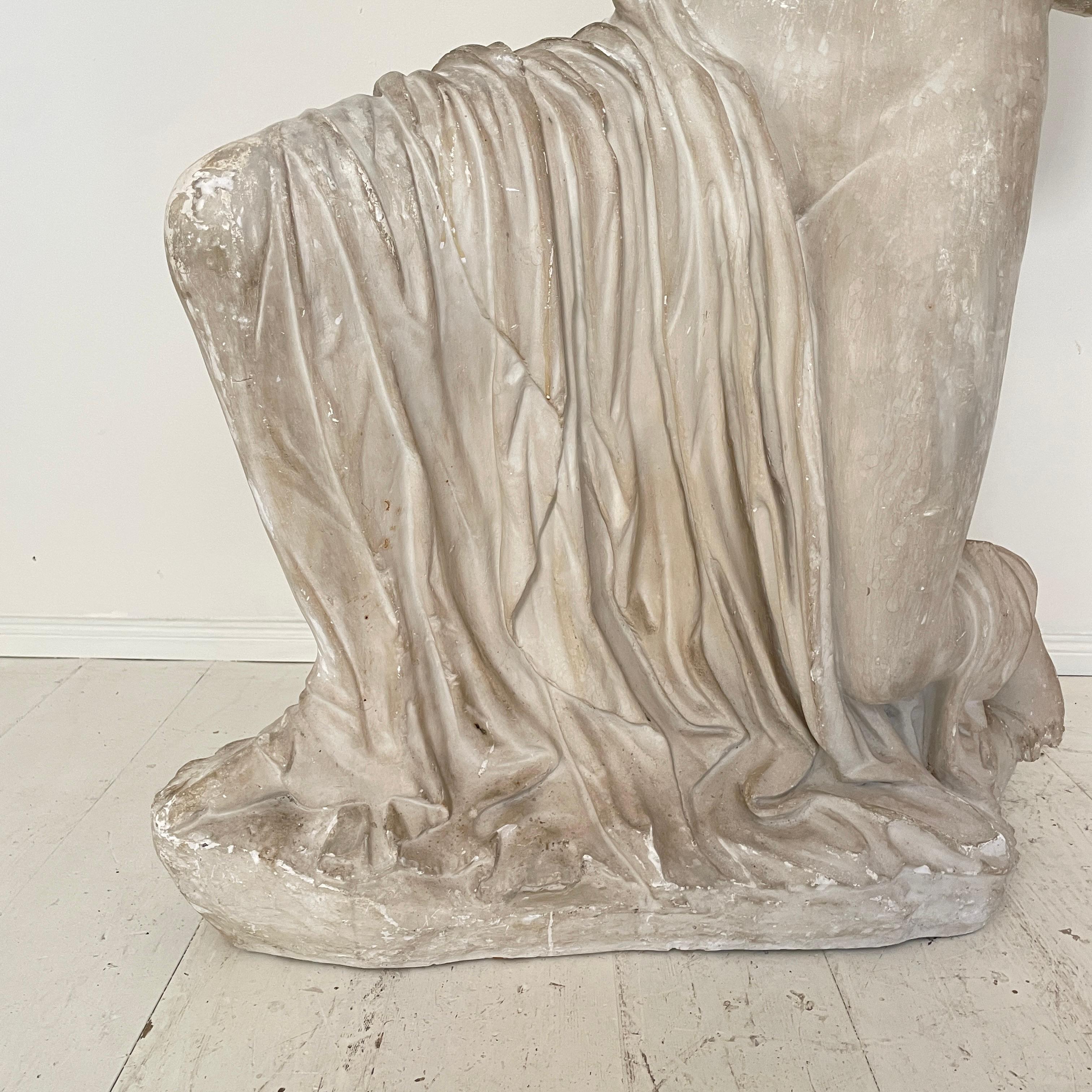 Mid-20th Century Early 20th Century Life-Size Plaster Sculpture of a Dying Niobe, Around 1930