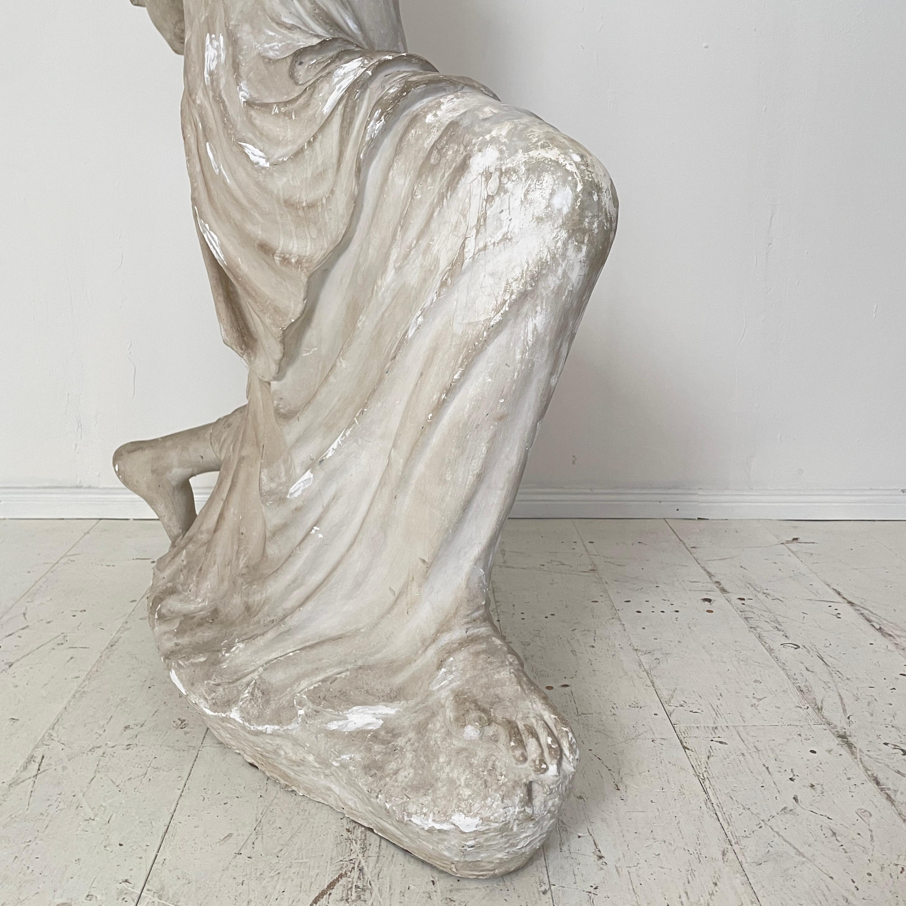 Early 20th Century Life-Size Plaster Sculpture of a Dying Niobe, Around 1930 6