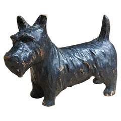 Early 20th Century Life-Sized Papier Mâché Scotty Dog Early 20th Century Life-Sized Papier Mâché Scotty Dog