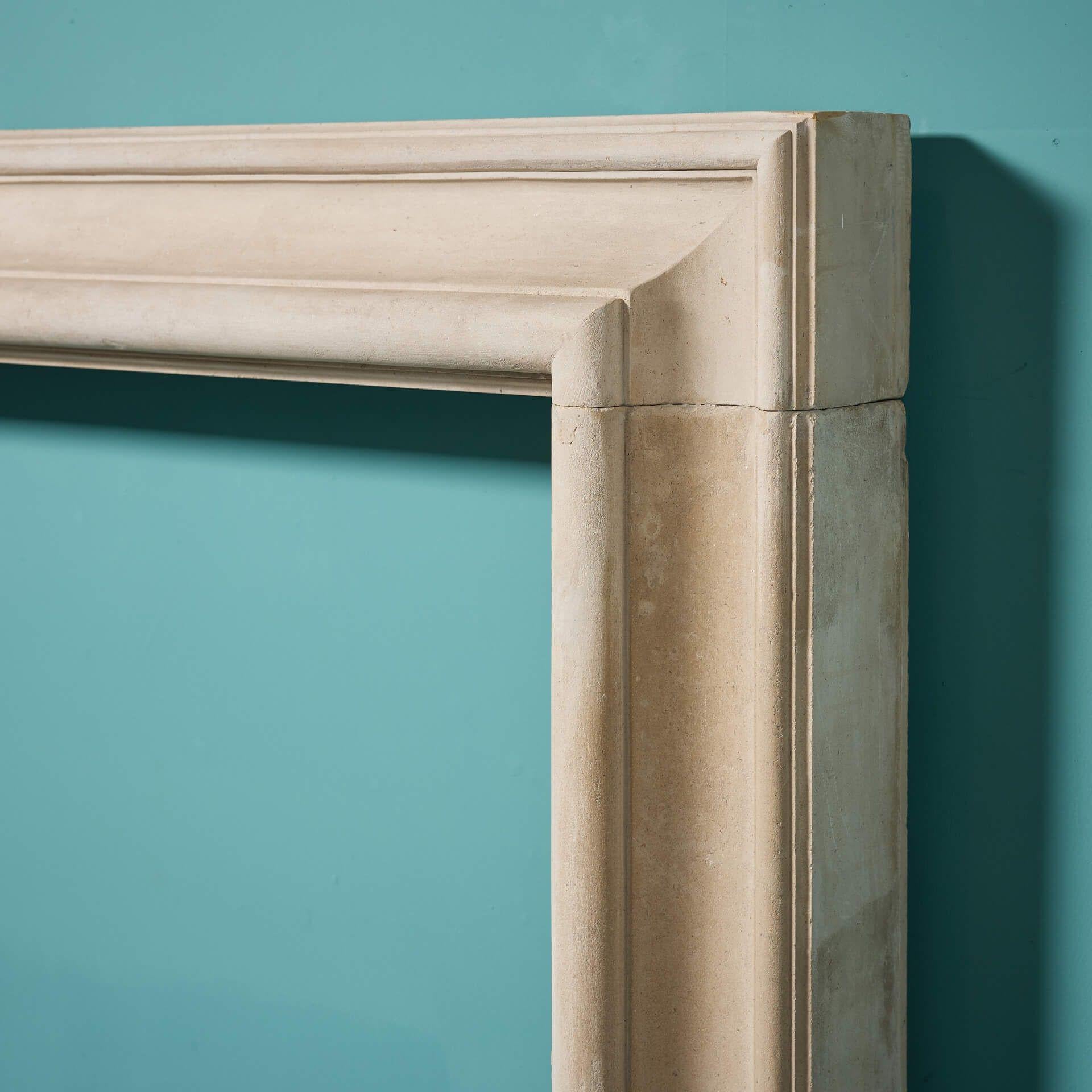 Early 20th Century Limestone Bolection Fire Mantel For Sale 2