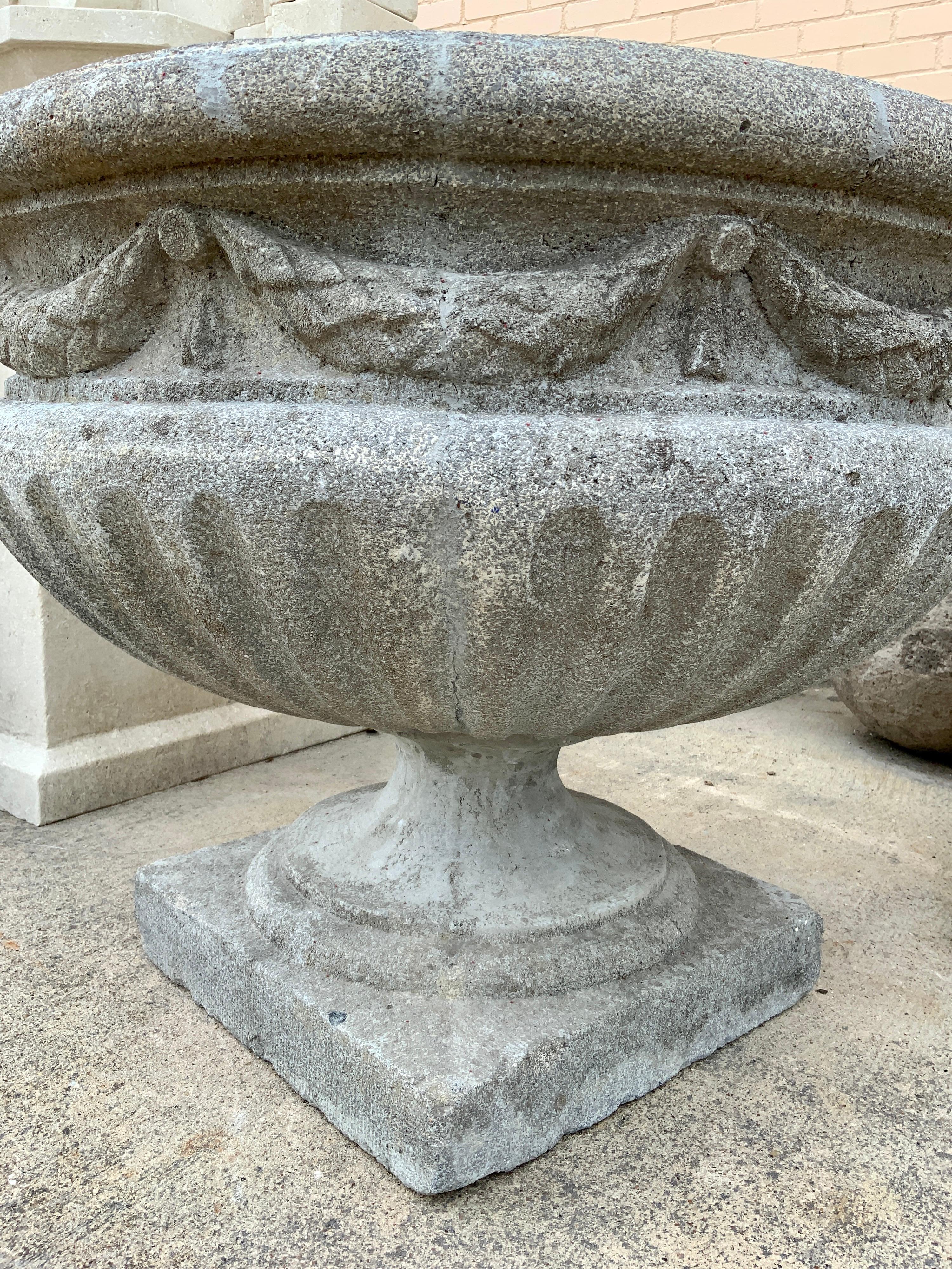 French Early 20th Century Limestone Composite Planter from France