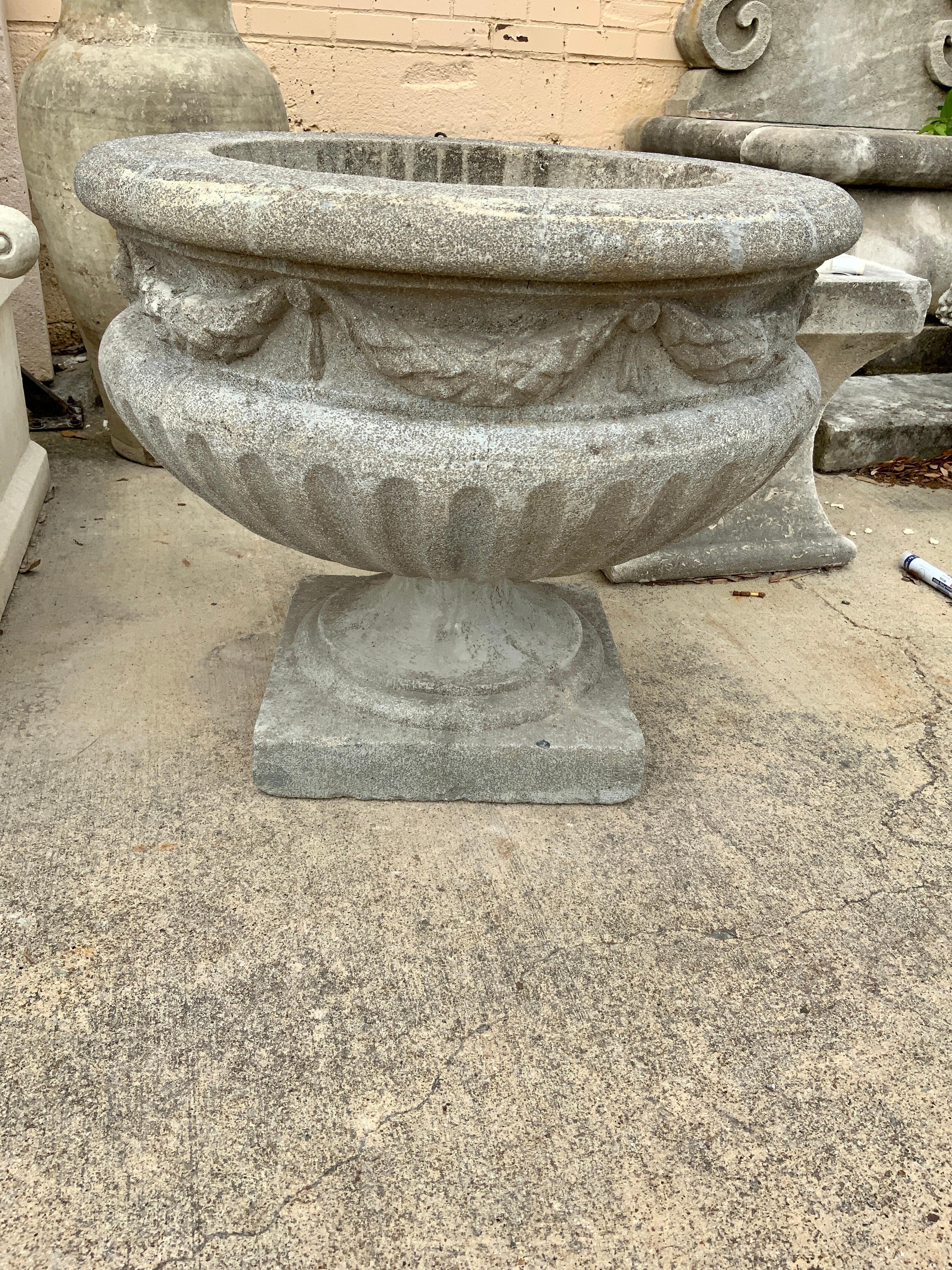 Early 20th Century Limestone Composite Planter from France 1