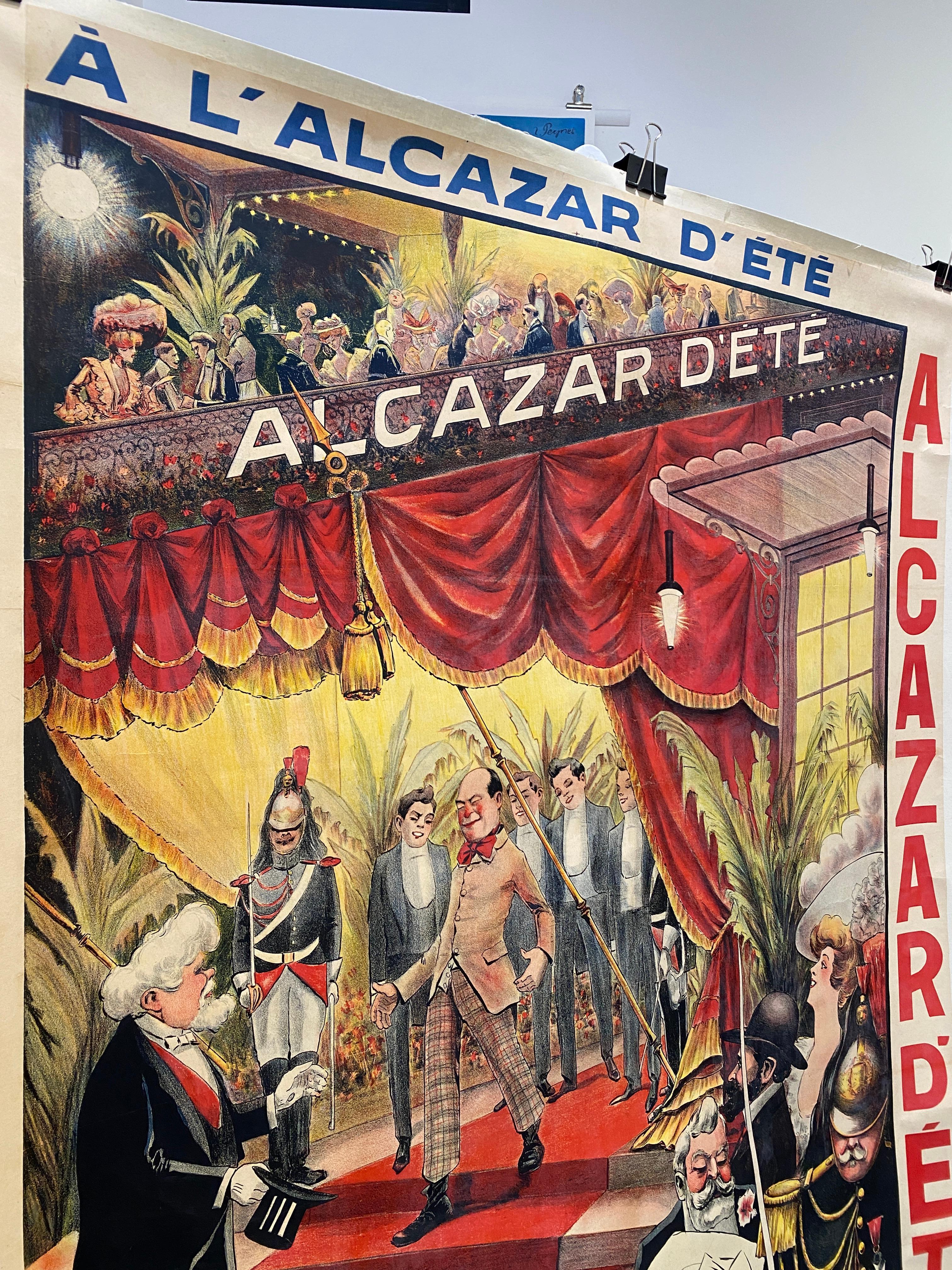 Cartel litográfico de principios del siglo XX, 'Alcázar de verano' , c. 1910 en Bueno estado para la venta en Melbourne, Victoria