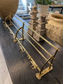 Early 20th Century Long French Brass Hat and Coat Rack