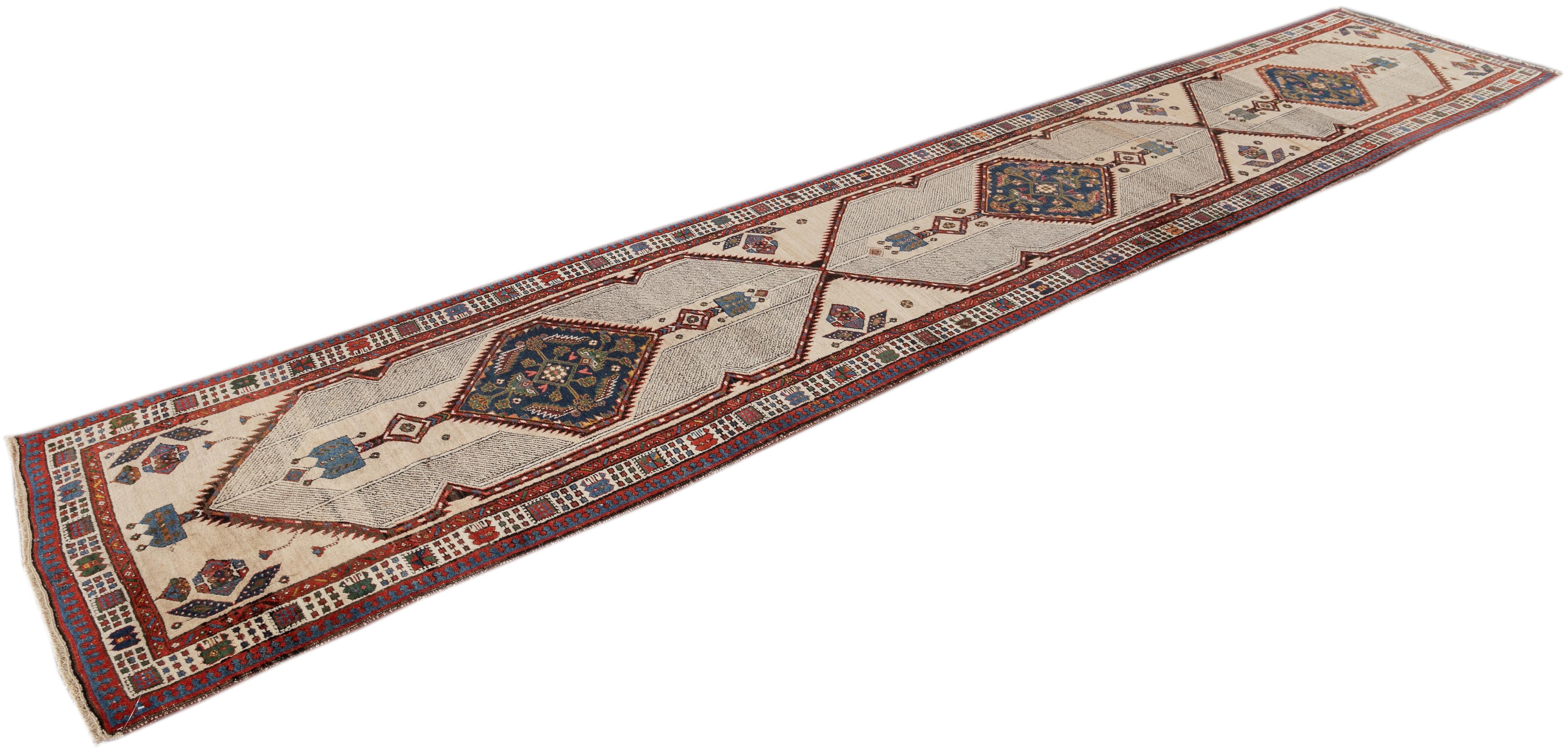 Wool Early 20th Century Long Malayer Runner
