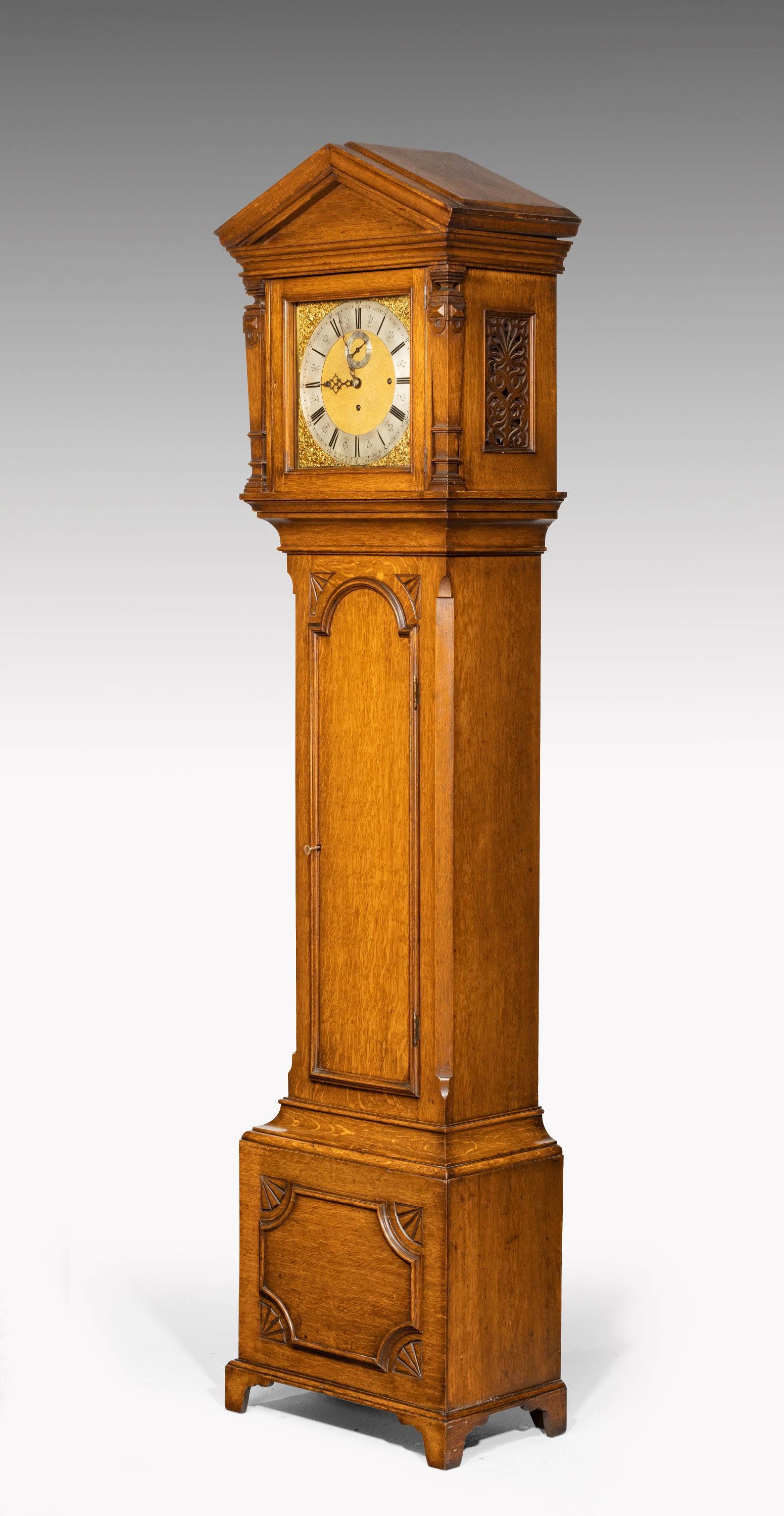 English Early 20th Century Longcase Clock by Maples For Sale