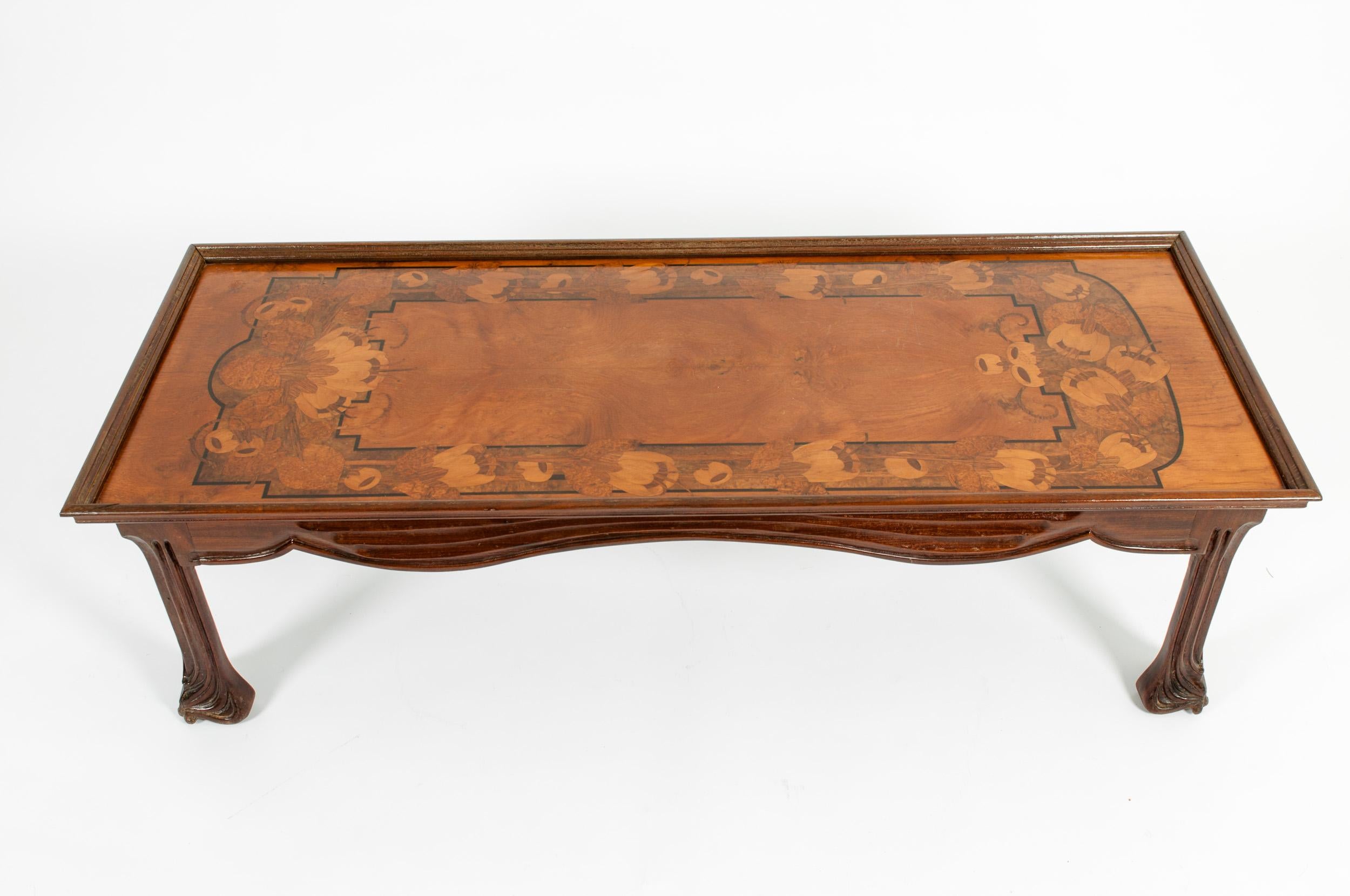 French Early 20th Century Louis Majorelle Art Nouveau Coffee Table