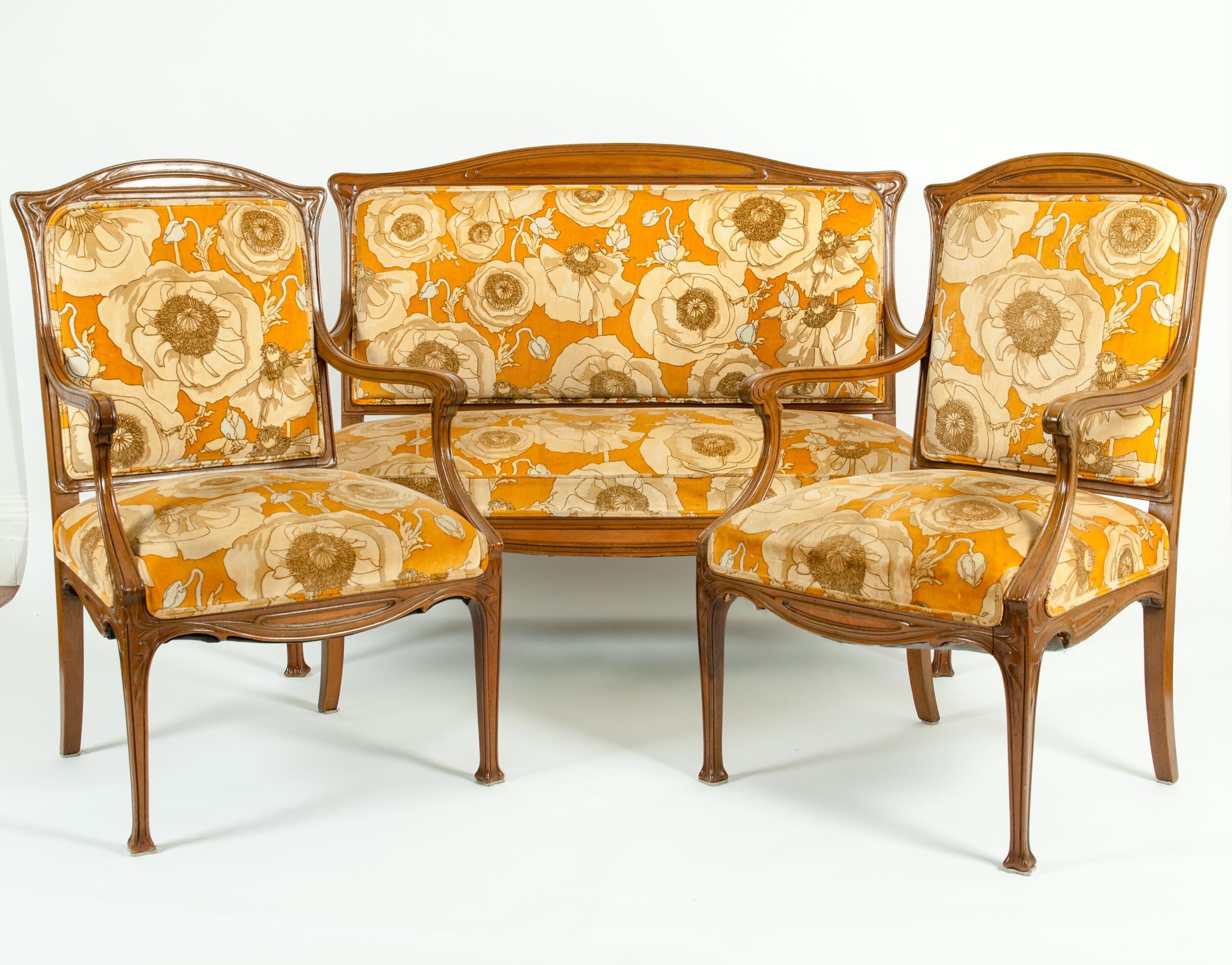 Early 20th Century Louis Majorelle Three-Piece Seating Set In Good Condition In Tarry Town, NY