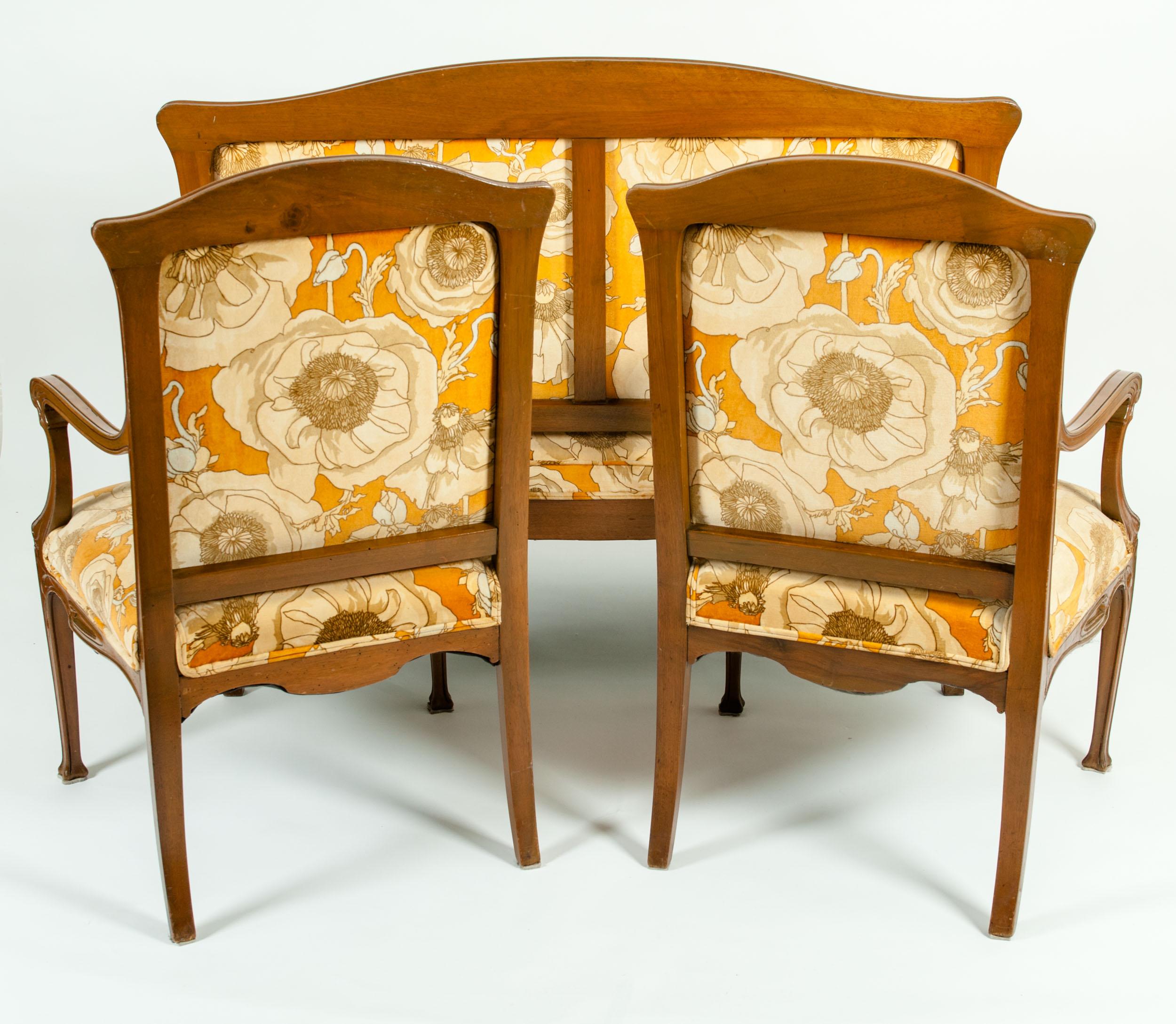 Early 20th Century Louis Majorelle Three-Piece Seating Set 4