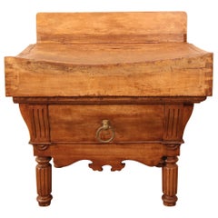Early 20th Century Louis Philippe Butcher Block