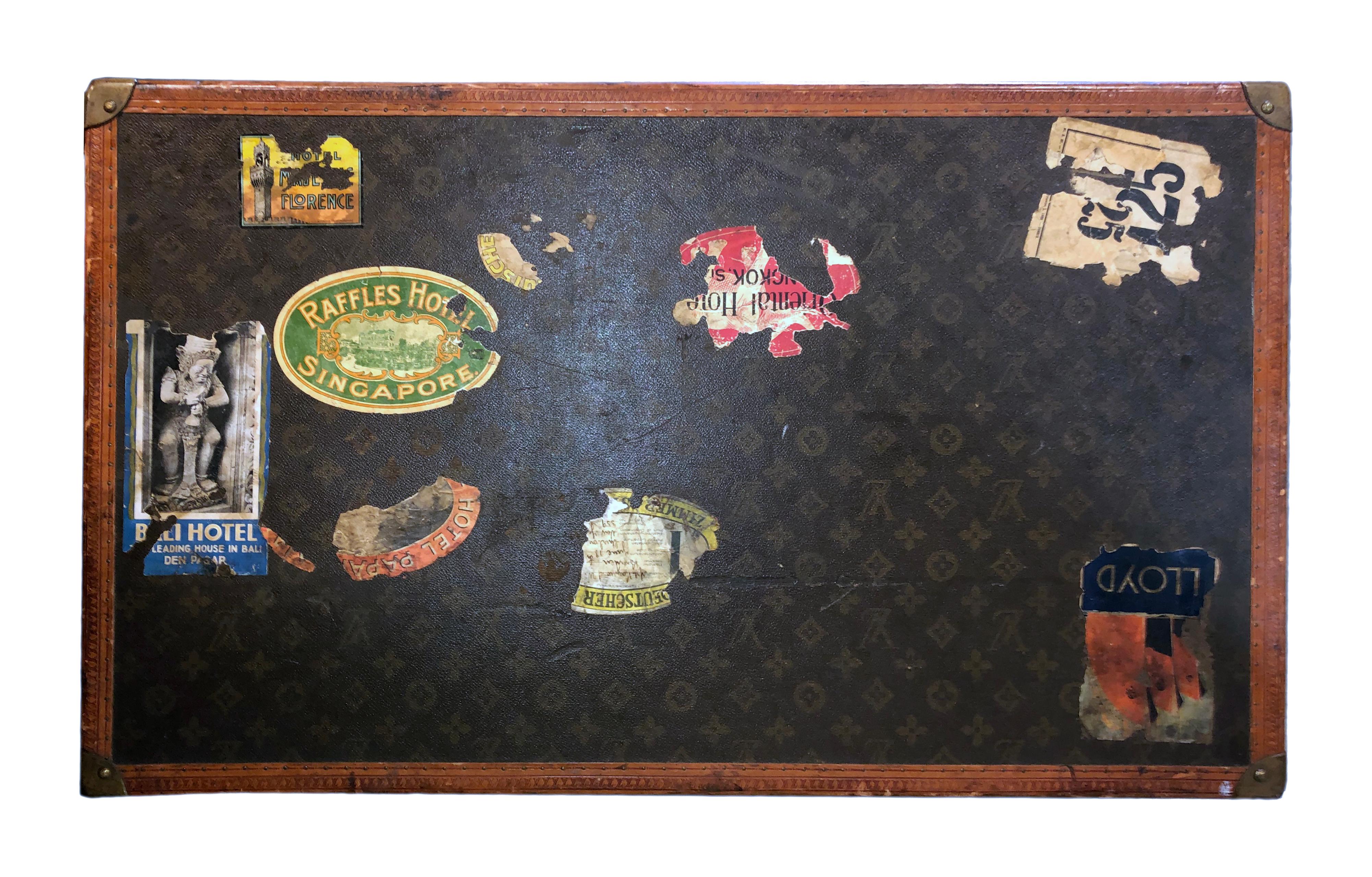 Early 20th Century Louis Vuitton Paris Monogram Canvas Trunk, Travel Suitcase 4