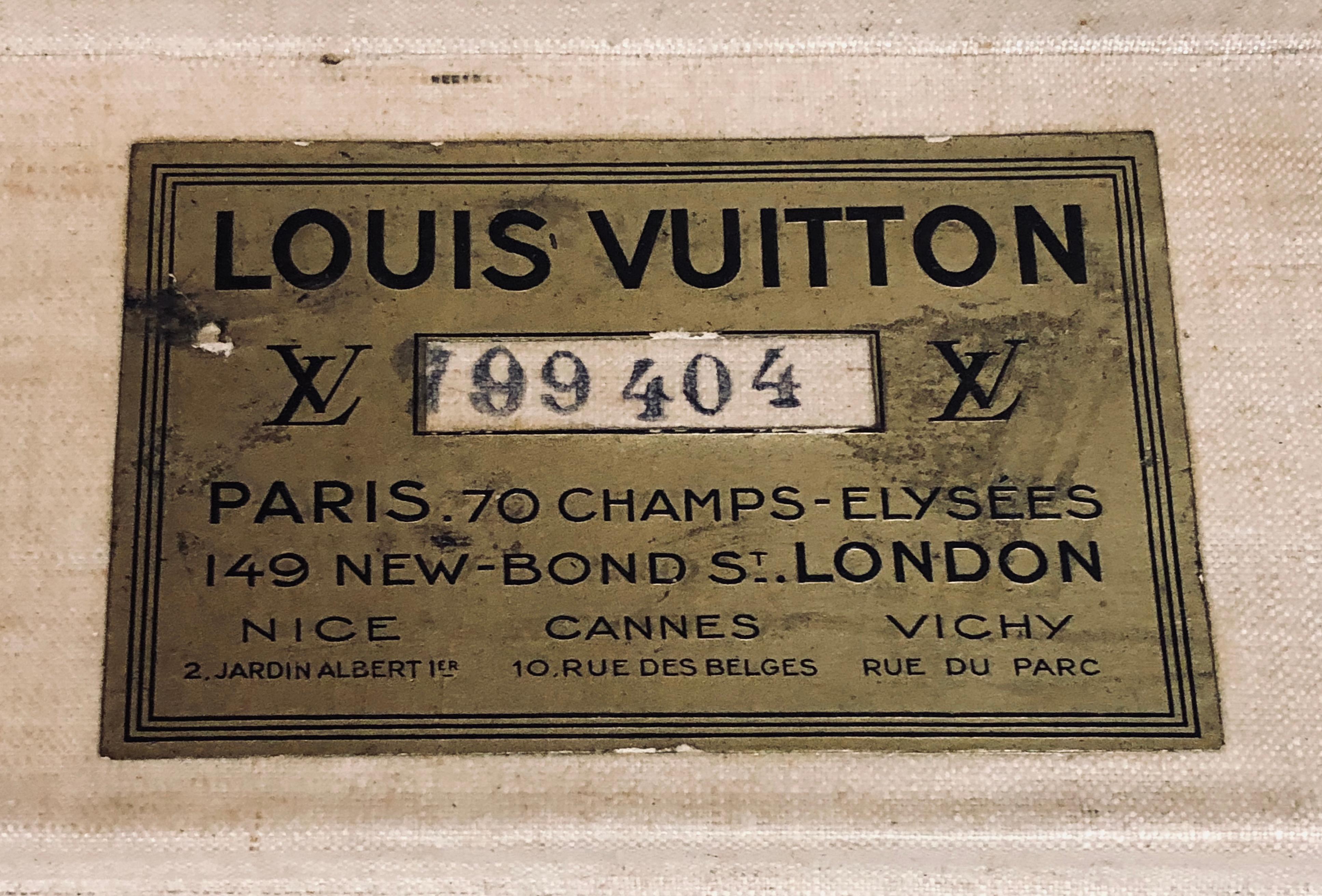 American Colonial Early 20th Century Louis Vuitton Paris Monogram Canvas Trunk, Travel Suitcase