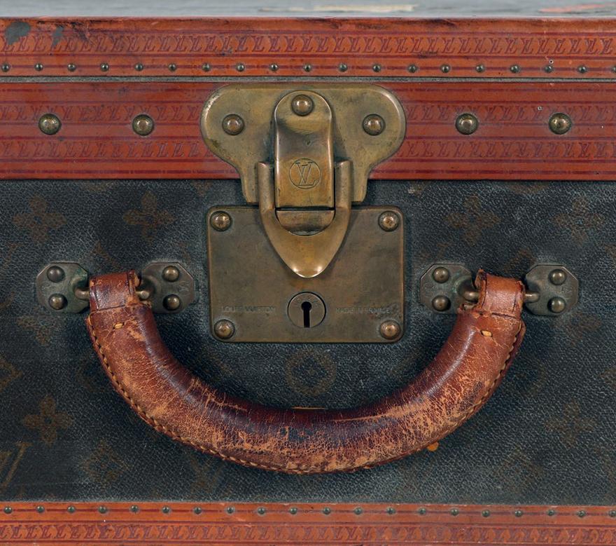 Early 20th Century Louis Vuitton Paris Monogram Canvas Trunk, Travel Suitcase 1