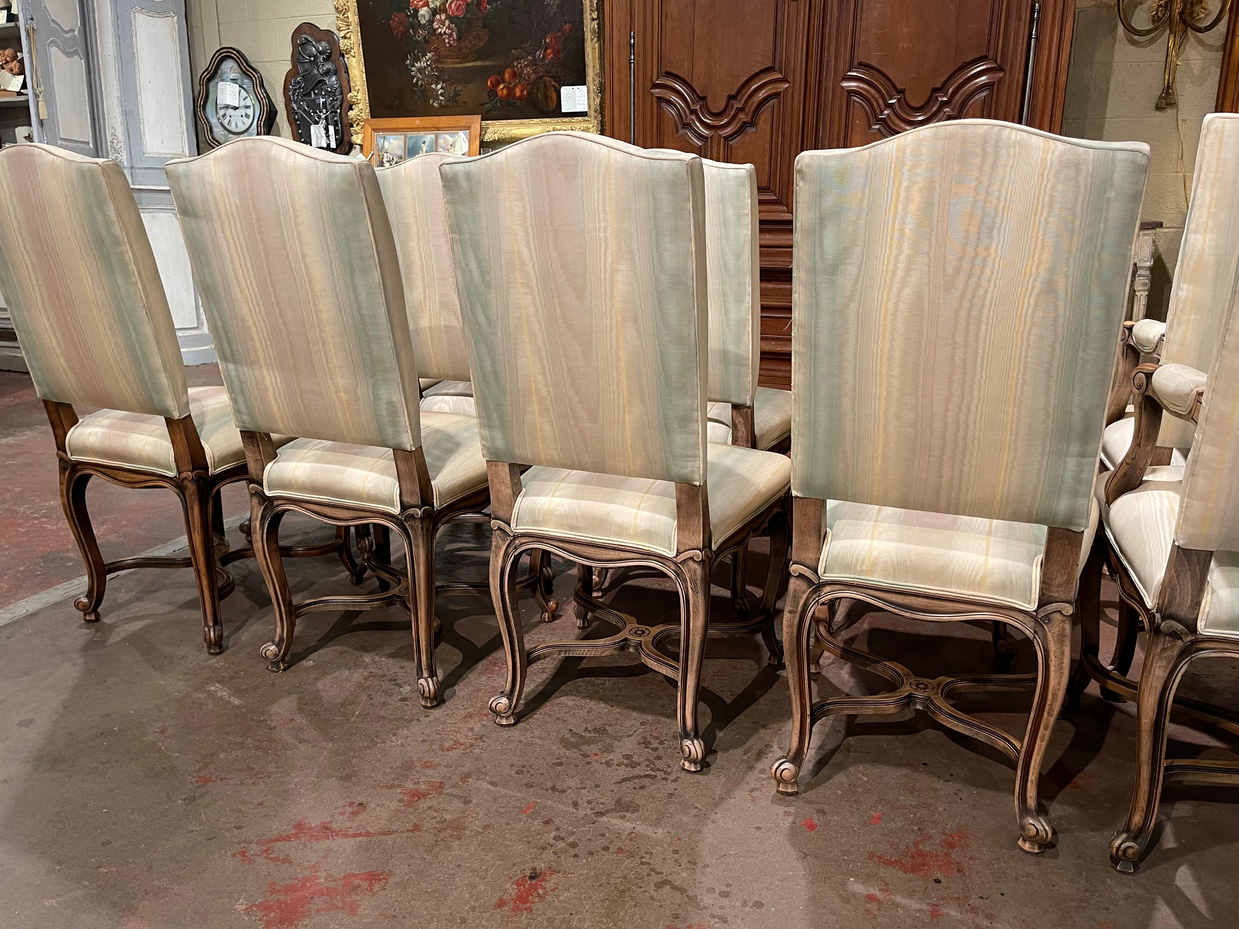 Early 20th Century Louis XV Carved Walnut Dining Chairs and Armchairs-Set of 10  5