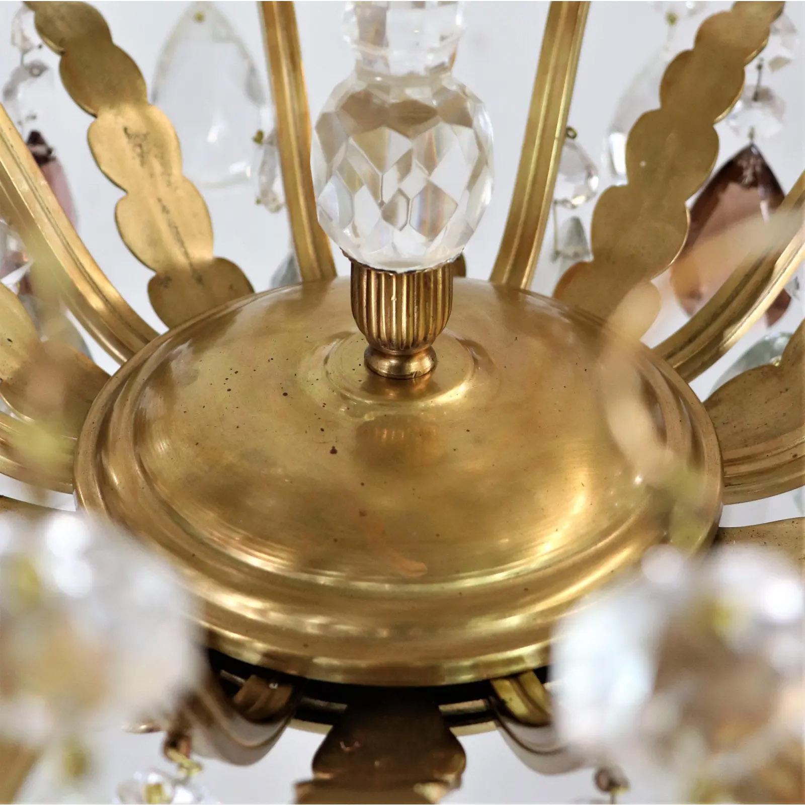 Early 20th Century Louis XV Style Crystal Birdcage Chandelier 4