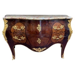 Frühes 20. Jahrhundert Louis XV Stil Vergoldete Bronze Intarsien Kommode