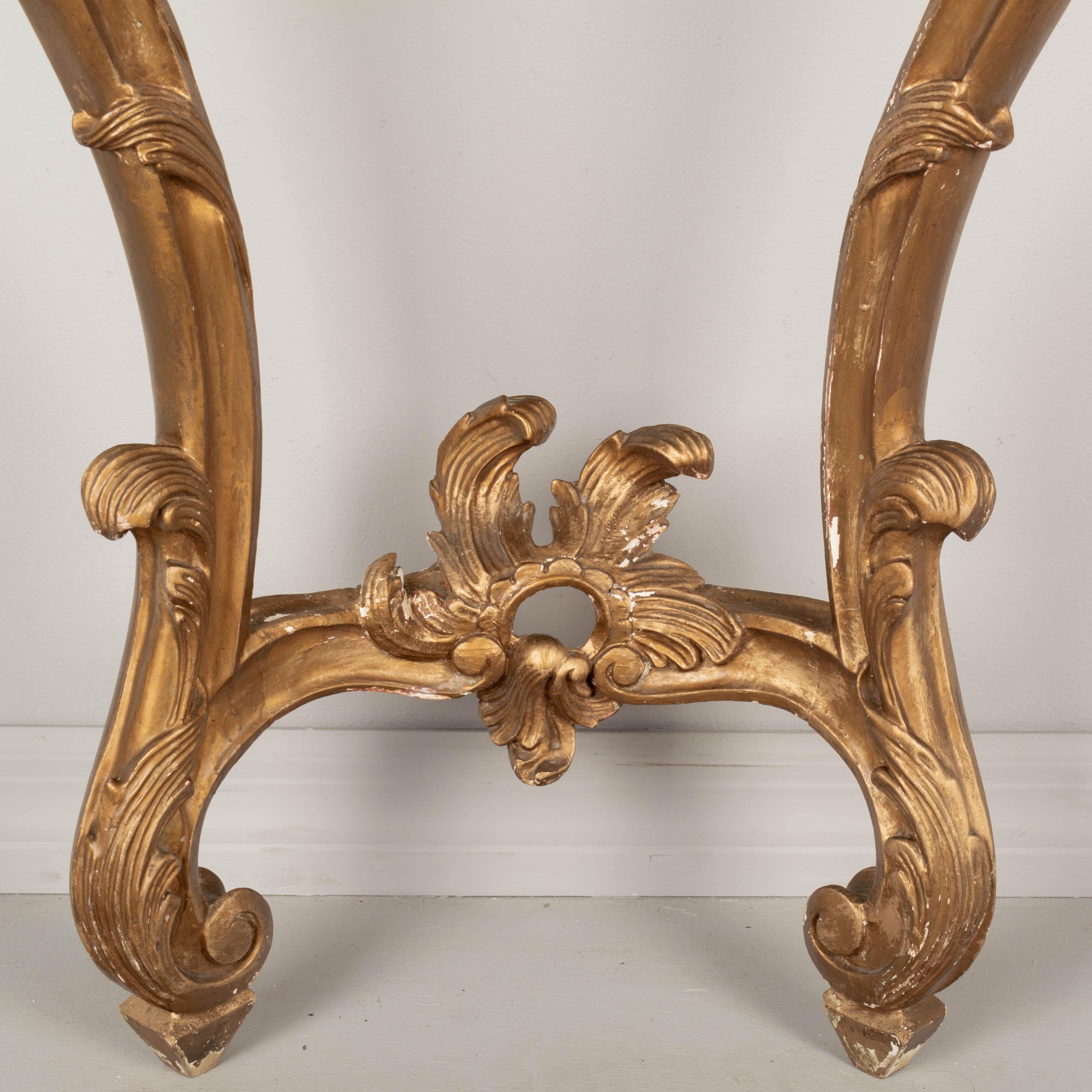 Early 20th Century Louis XV Style Marble Top Console For Sale 1