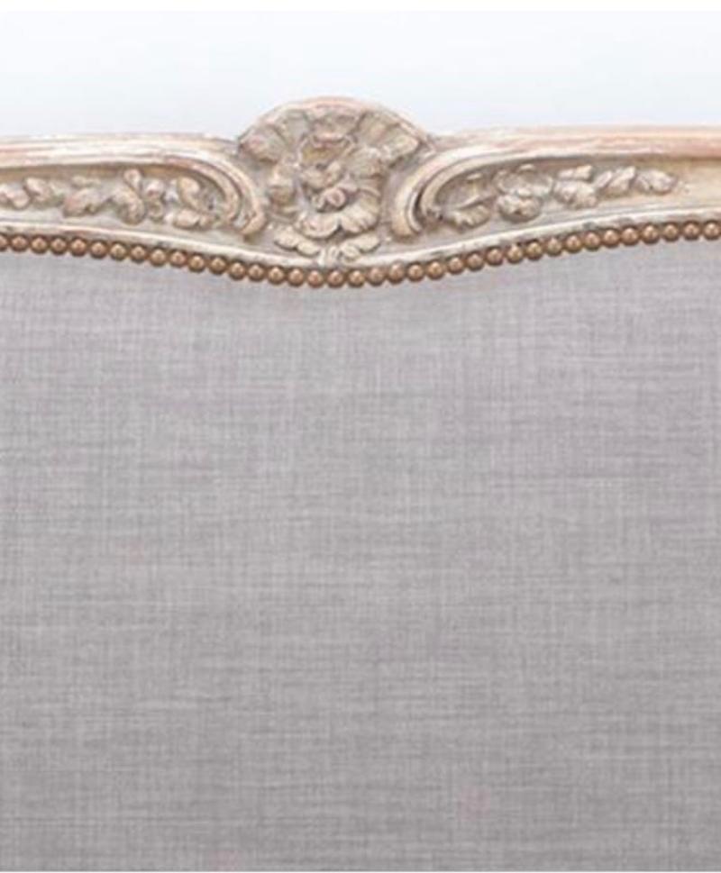 Linen Early 20th Century Louis XV Style Painted Patina Newly Upholstered Arm Sofa For Sale