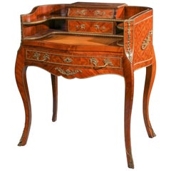 Early 20th Century French Louis XV Style Rosewood Inlaid Ladies Secretary