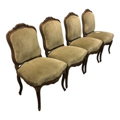 Early 20th Century Louis XV Style Walnut Carved Side Chairs – Set of 4
