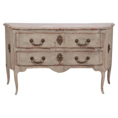 Early 20th Century Louis XV Style White Painted French Two Drawer Commode