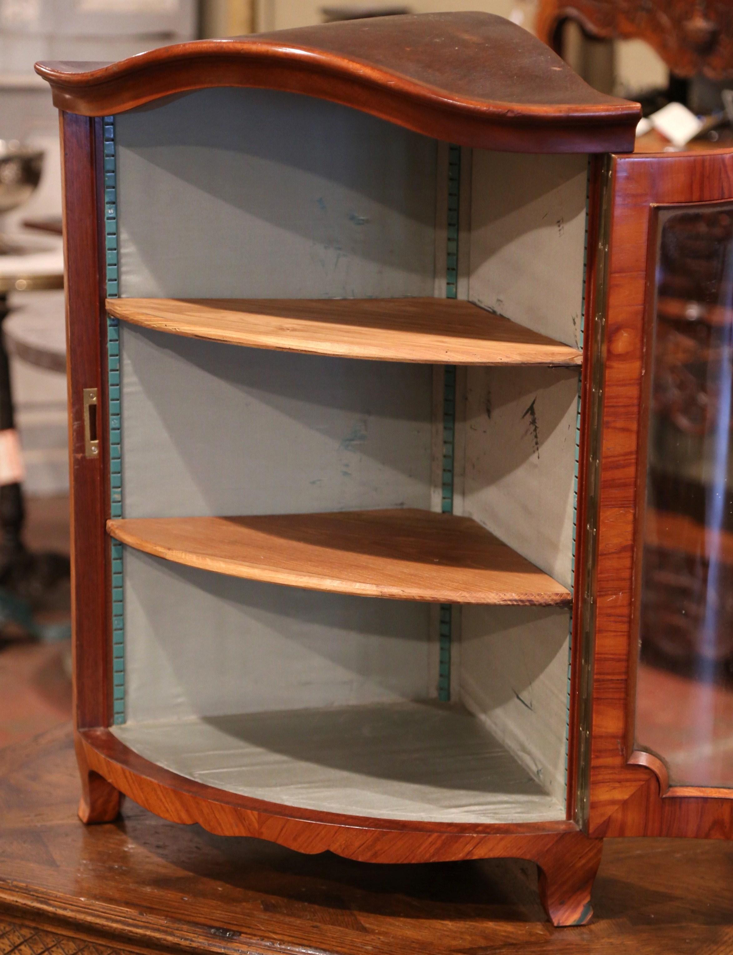 antique corner cabinet with glass doors