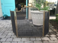 Early 20th Century Louis XVI Brass Firescreen with Wreath Detail